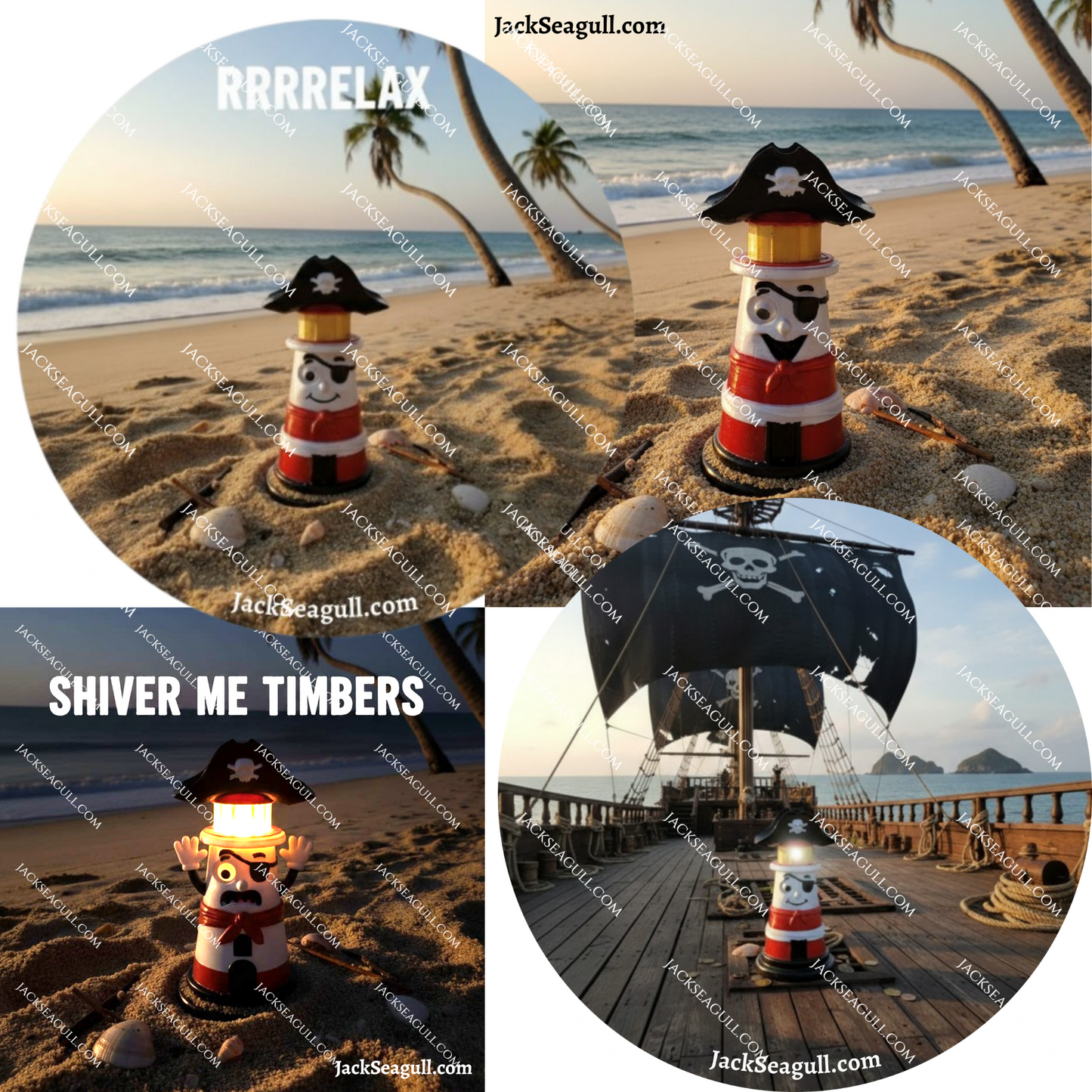 Beacon: The pirate lighthouse -  3 inch Die-Cut Sticker Pack
