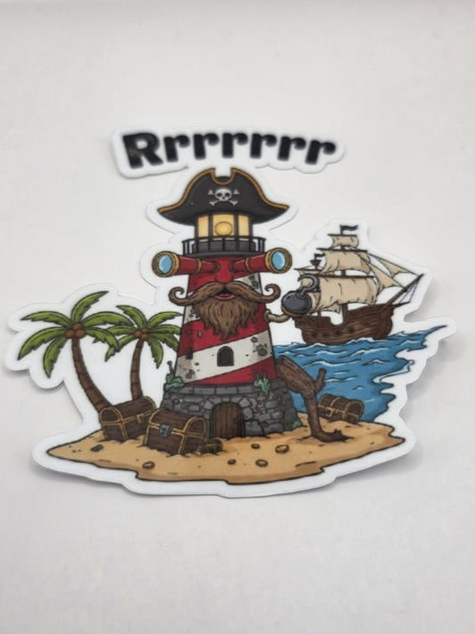 Beacon Lighthouse (Rrrrrrr) - Seaside & Humour Die-Cut Sticker