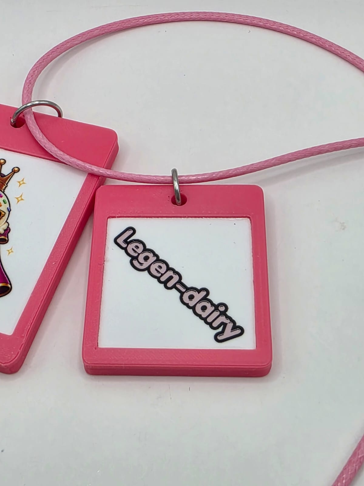Fun Ice-Cream Seaside Theme Lightweight Picture Necklace with Double Pendant. Legen-dairy