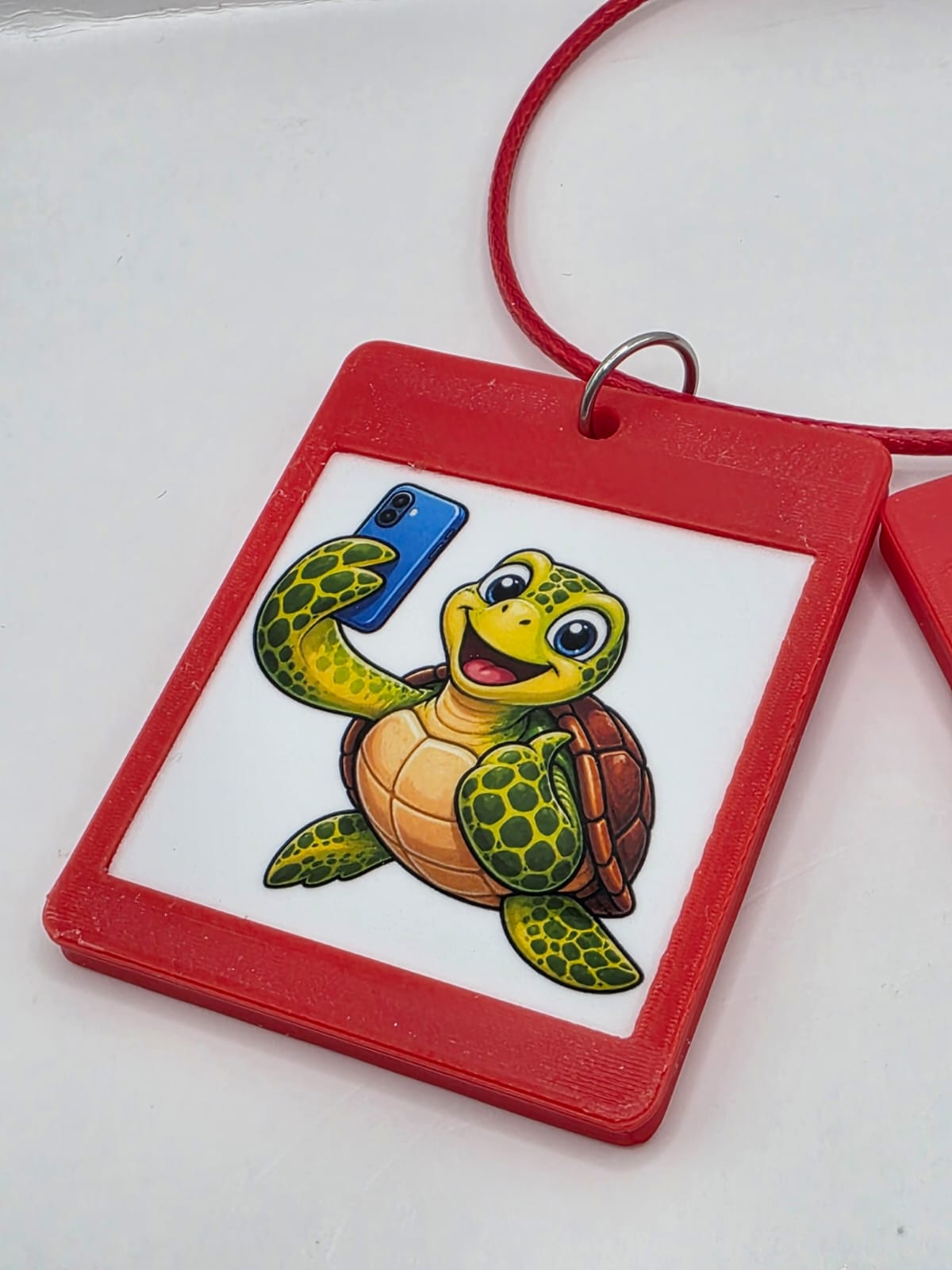 Fun Turtle Seaside Theme Lightweight Picture Necklace with Double Pendant. Taking a Shell-fie