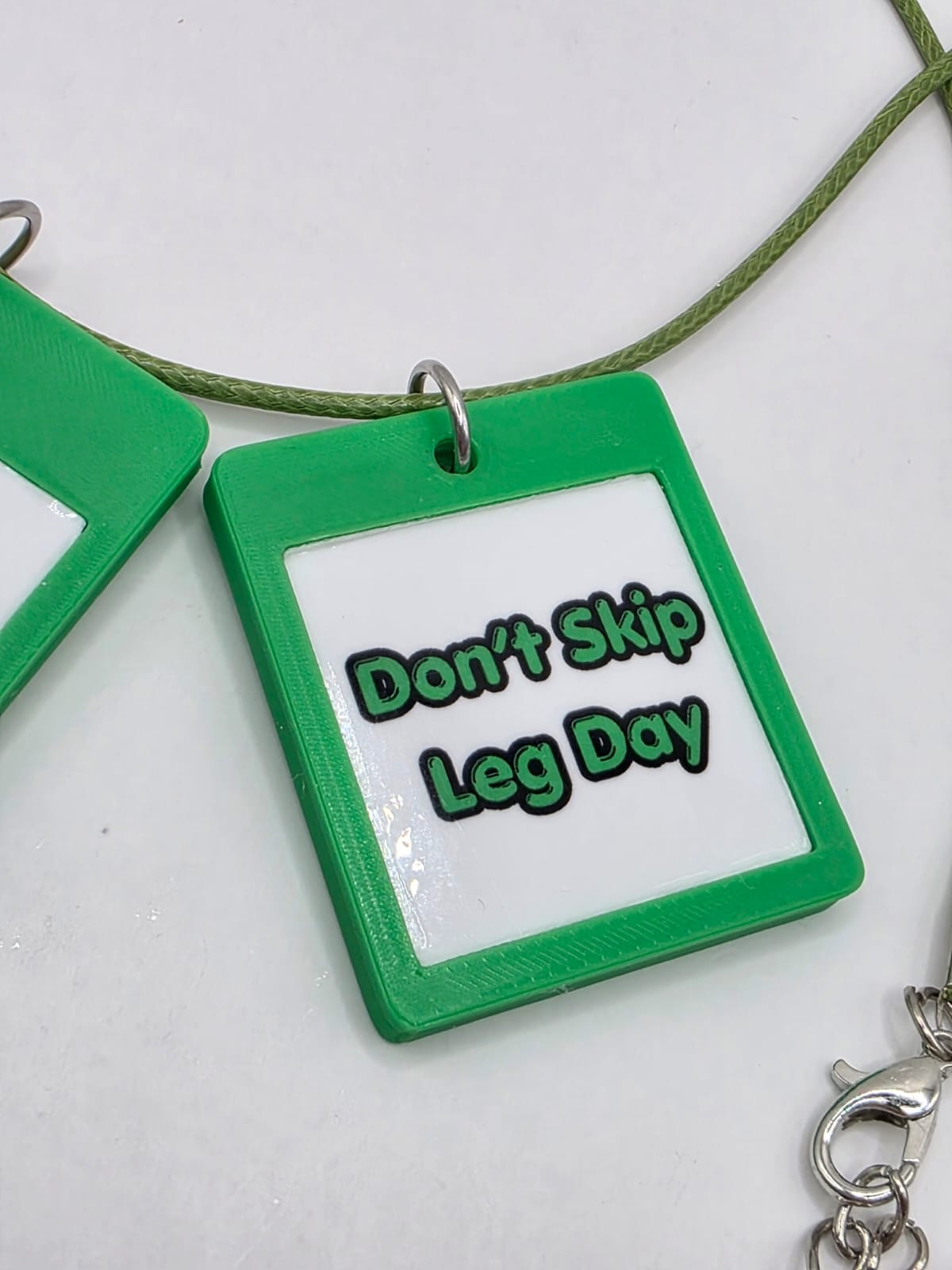 Fun Fitness Crab Seaside Theme Lightweight Picture Necklace with Double Pendant. Don't skip leg day