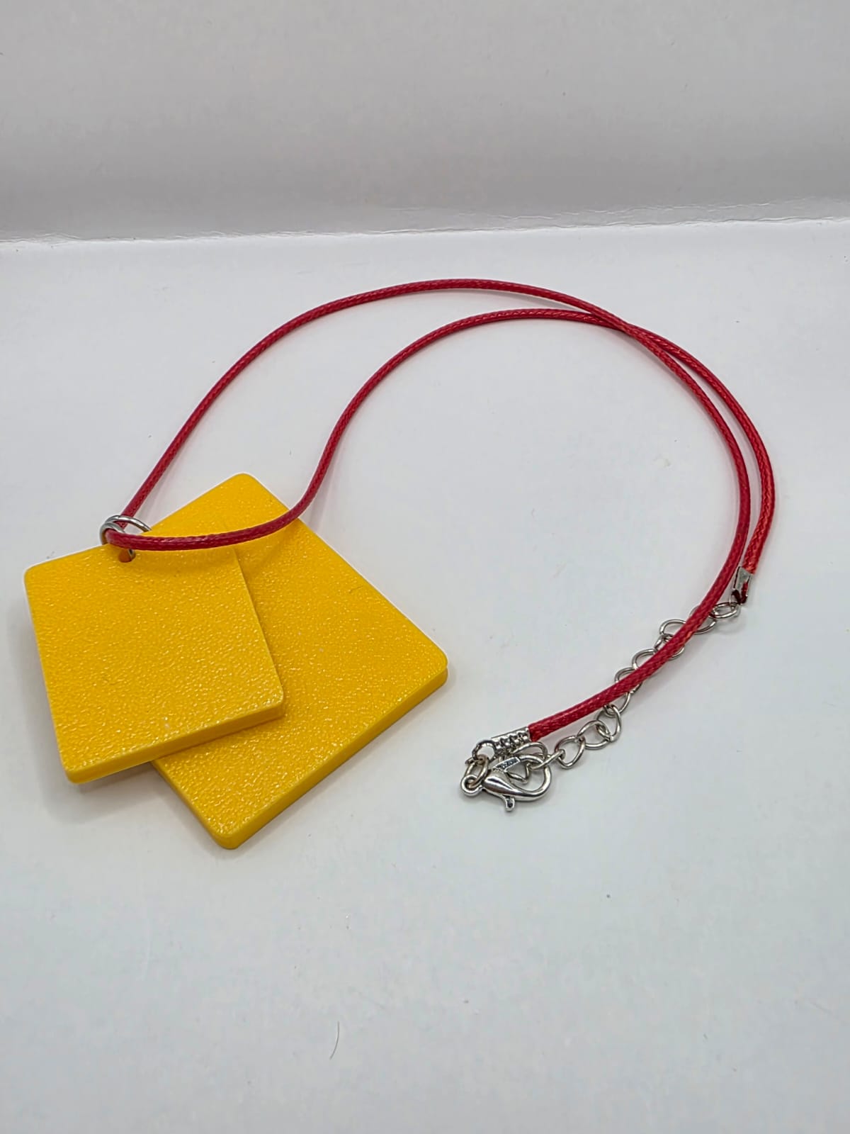 Fun Lobster Seaside Theme Lightweight Picture Necklace with Double Pendant. Tasty!