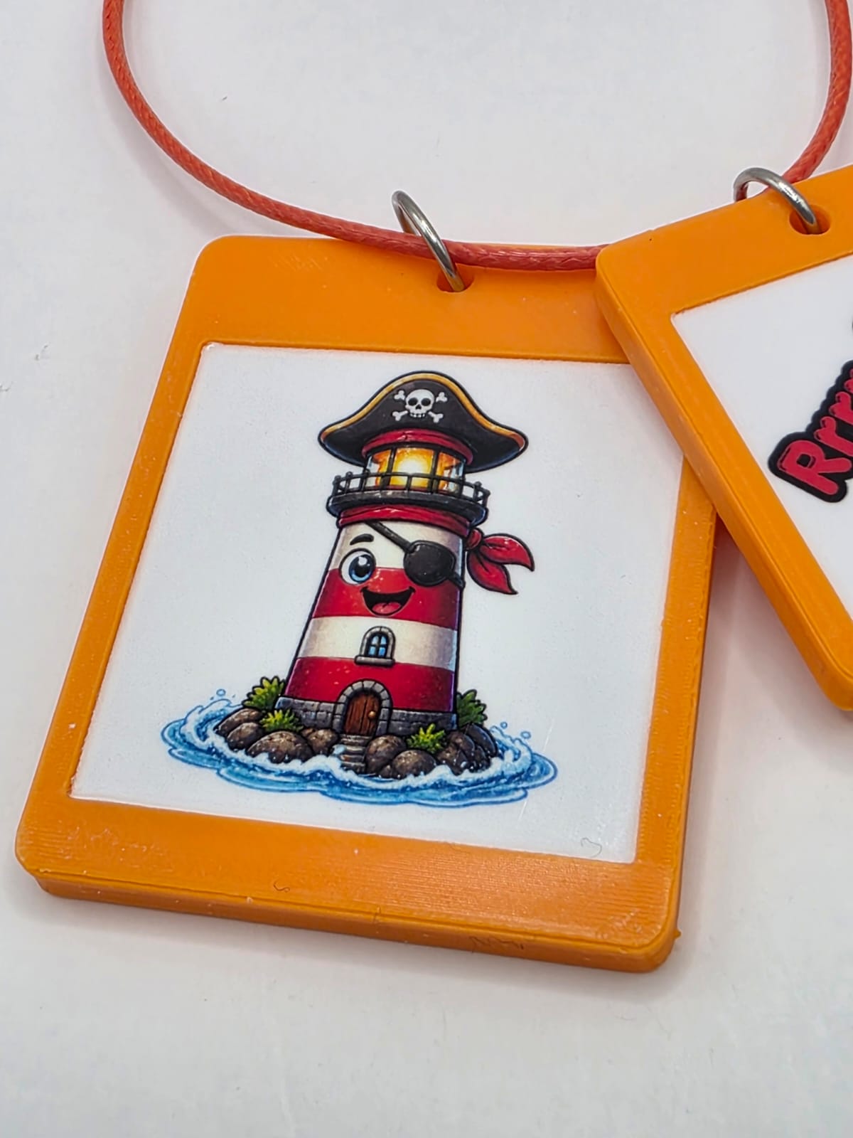 Fun Pirate Lighthouse Seaside Theme Lightweight Picture Necklace with Double Pendant. Rrrr, I'm a pirate