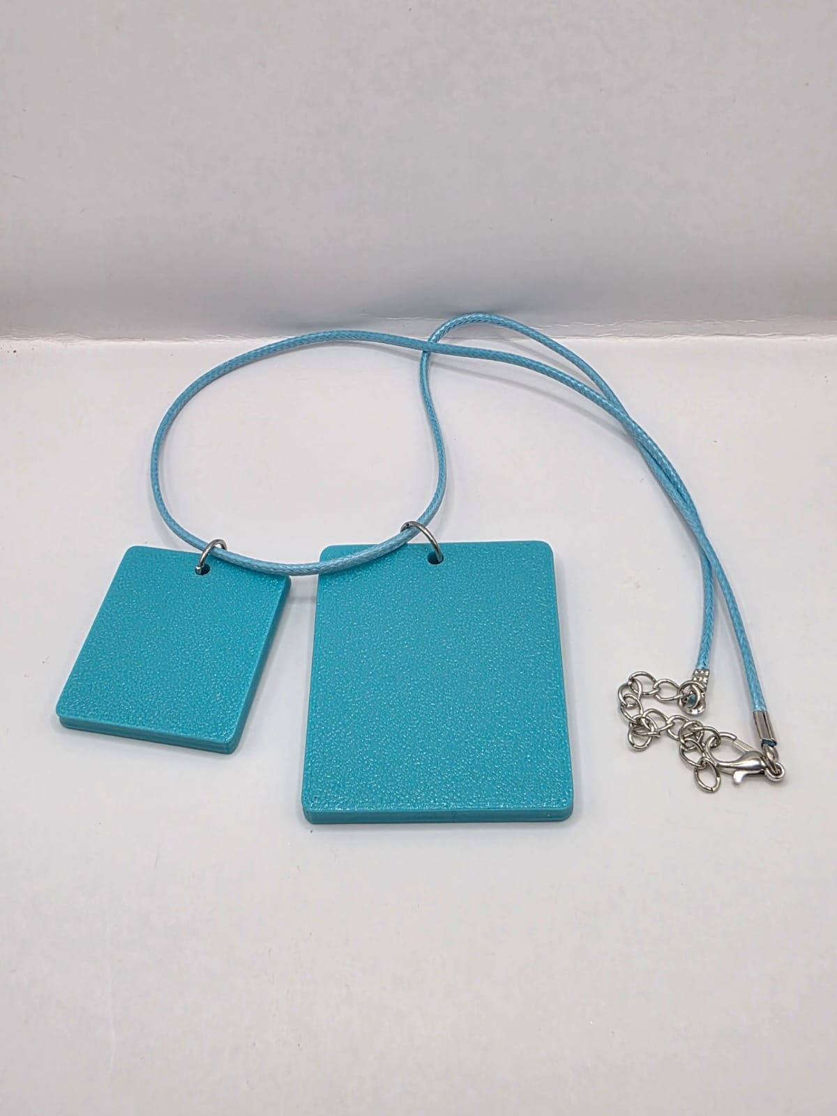 Fun Yoga Dolphin Seaside Theme Lightweight Picture Necklace with Double Pendant. Downward Dolphin