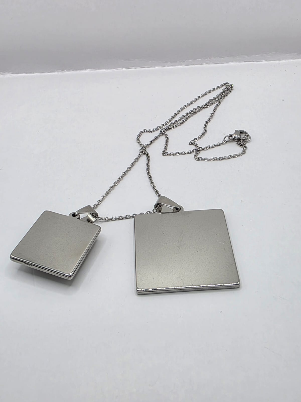 Sea glass and sea glass photo double pendant necklace featuring the actual found piece of sea glass in the photo