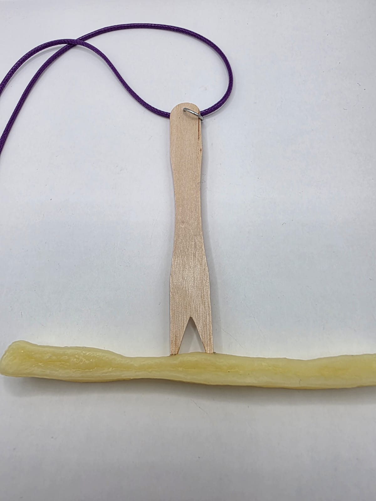 Chip Fork with Chip - French Fries on a adjustable coloured waxed cord. Fun, humor, novelty seaside foodie necklace