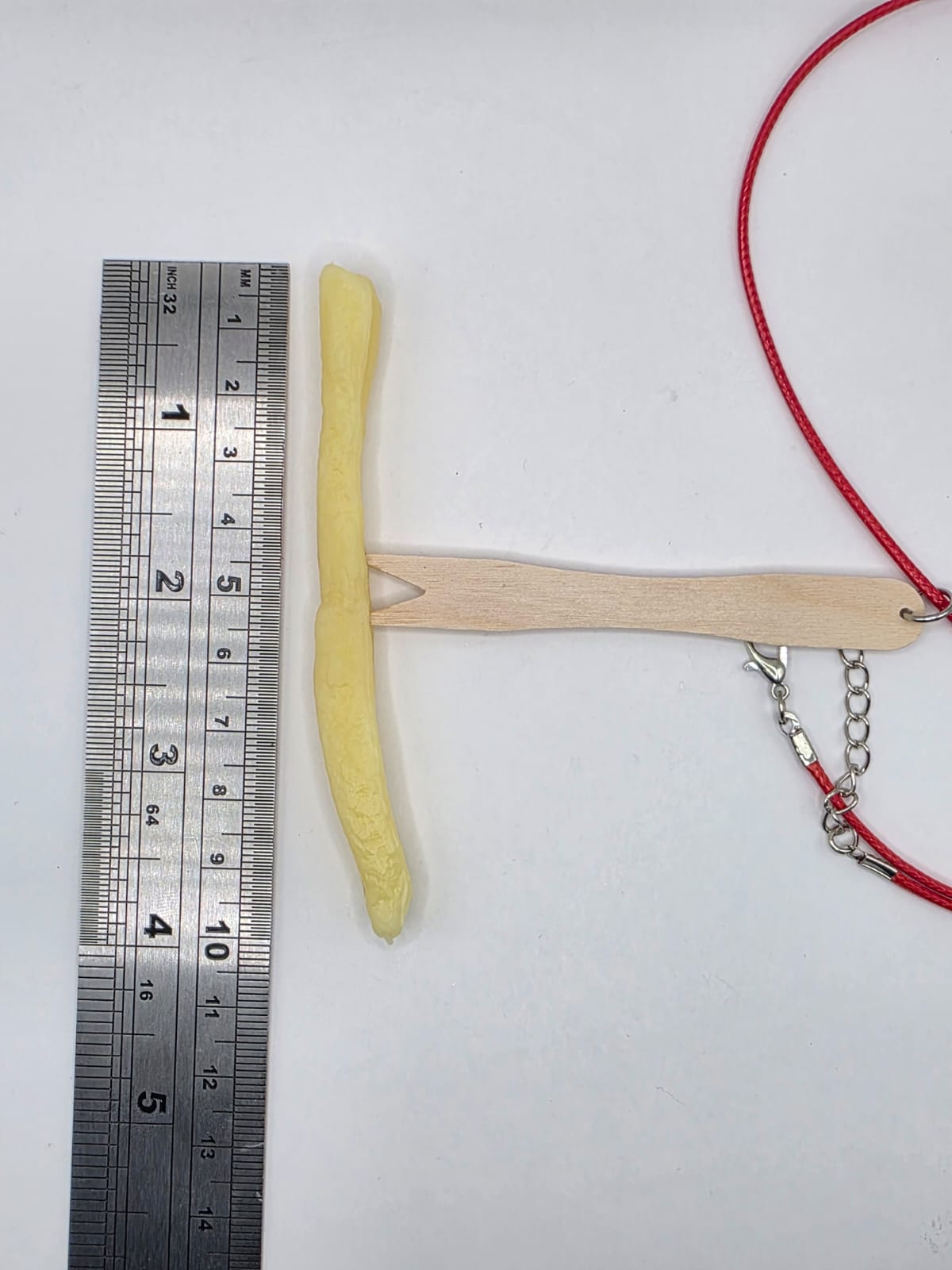 Chip Fork with Chip - French Fries on a adjustable coloured waxed cord. Fun, humor, novelty seaside foodie necklace