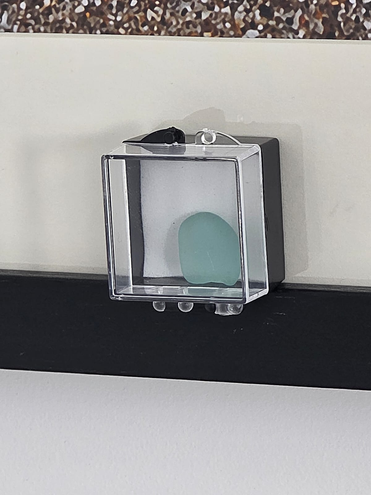 Sea Glass Photo Framed Art Picture with Actual Found Sea Glass in Display Box