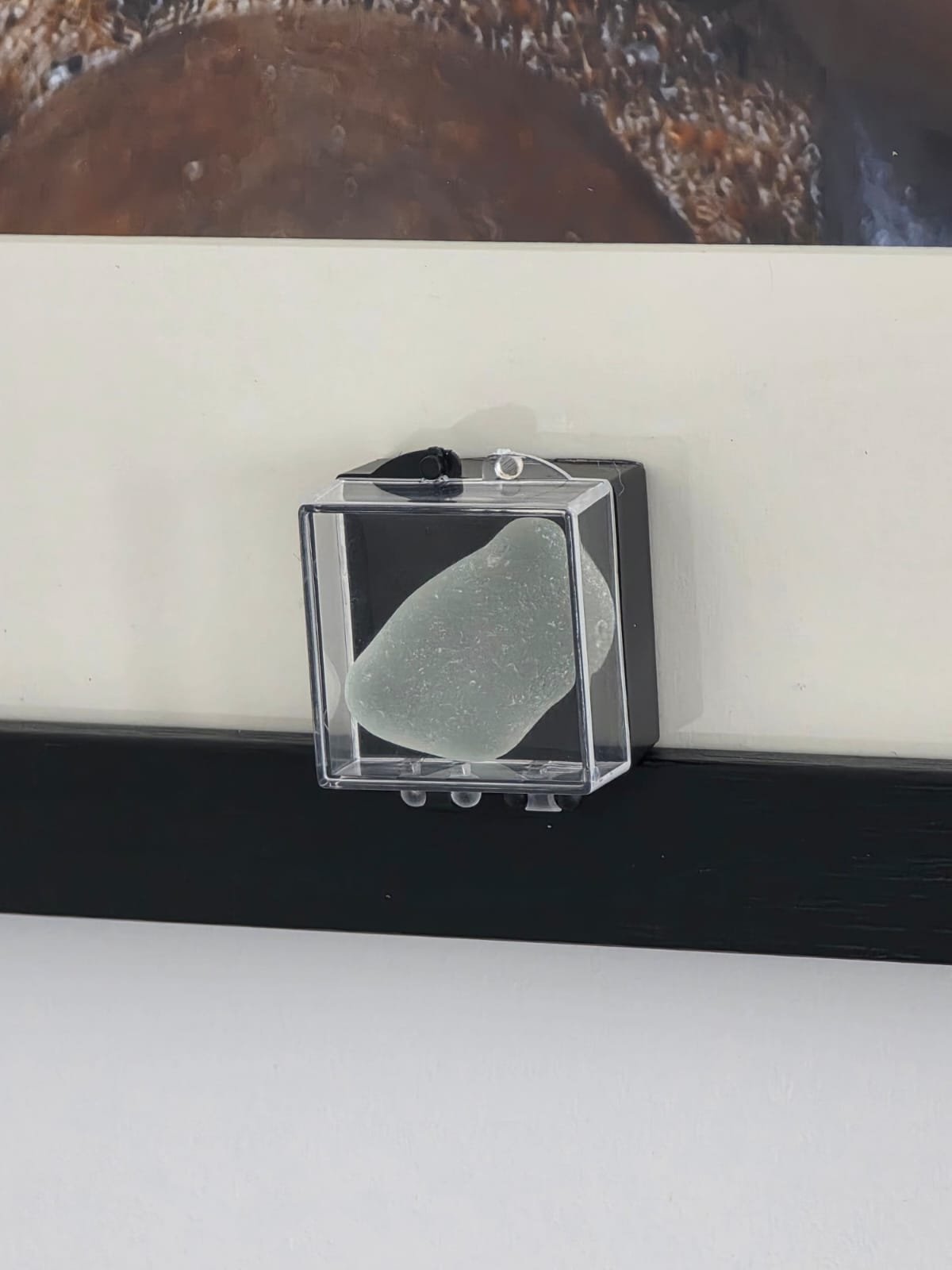 Sea Glass Photo Framed Art Picture with Actual Found Sea Glass in Display Box