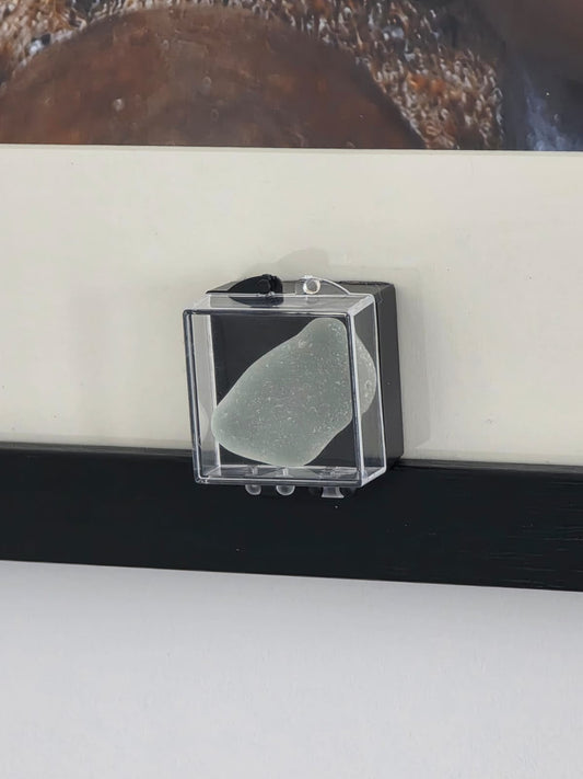 Sea Glass Photo Framed Art Picture with Actual Found Sea Glass in Display Box