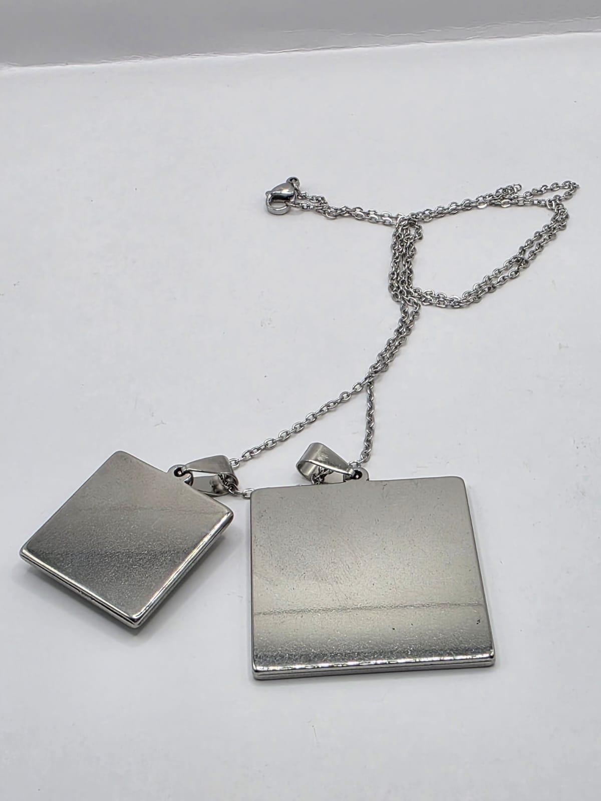 Sea glass and sea glass photo double pendant necklace featuring the actual found piece of sea glass in the photo