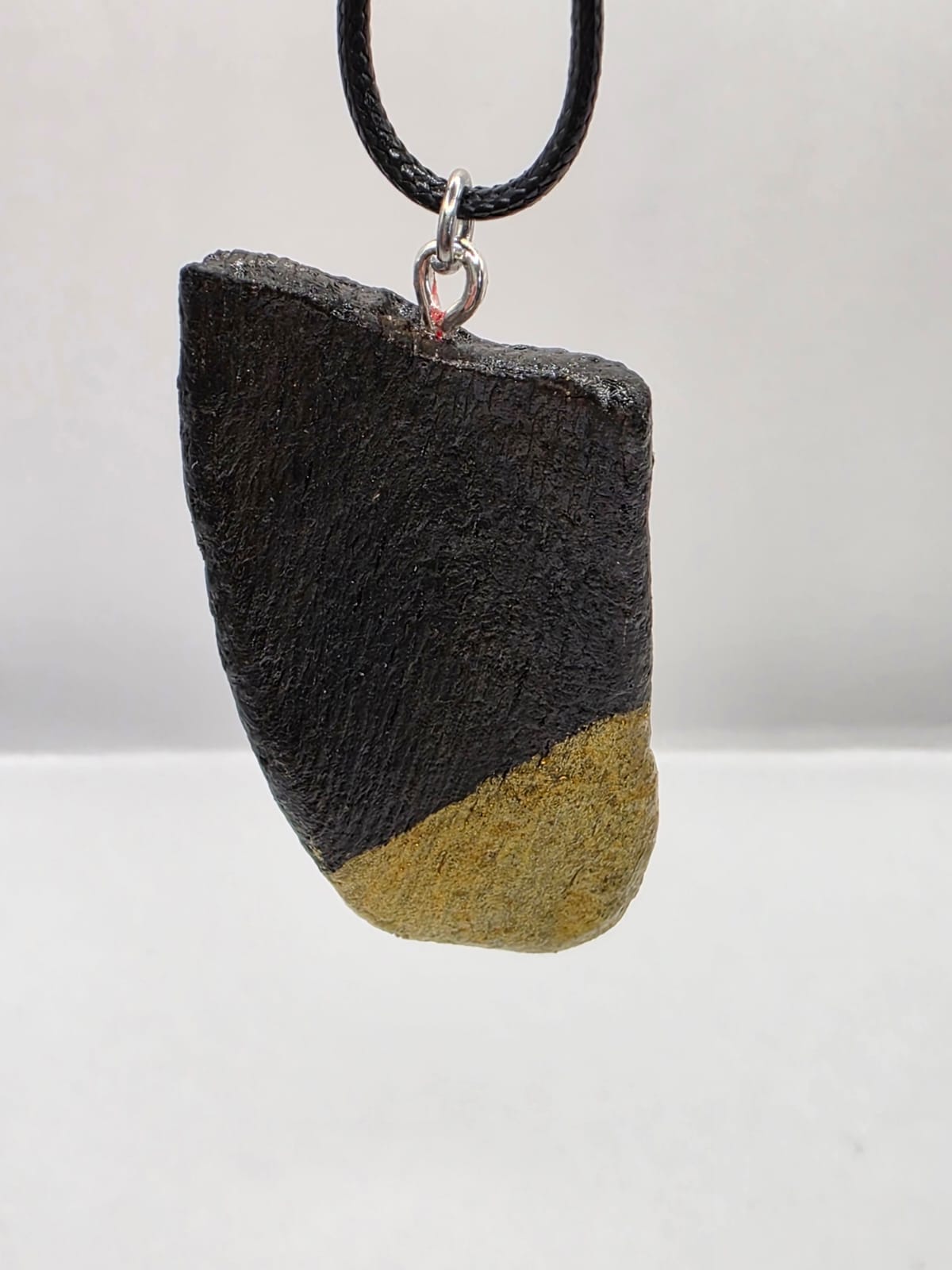 Driftwood pendant necklace featuring metallic painted style design