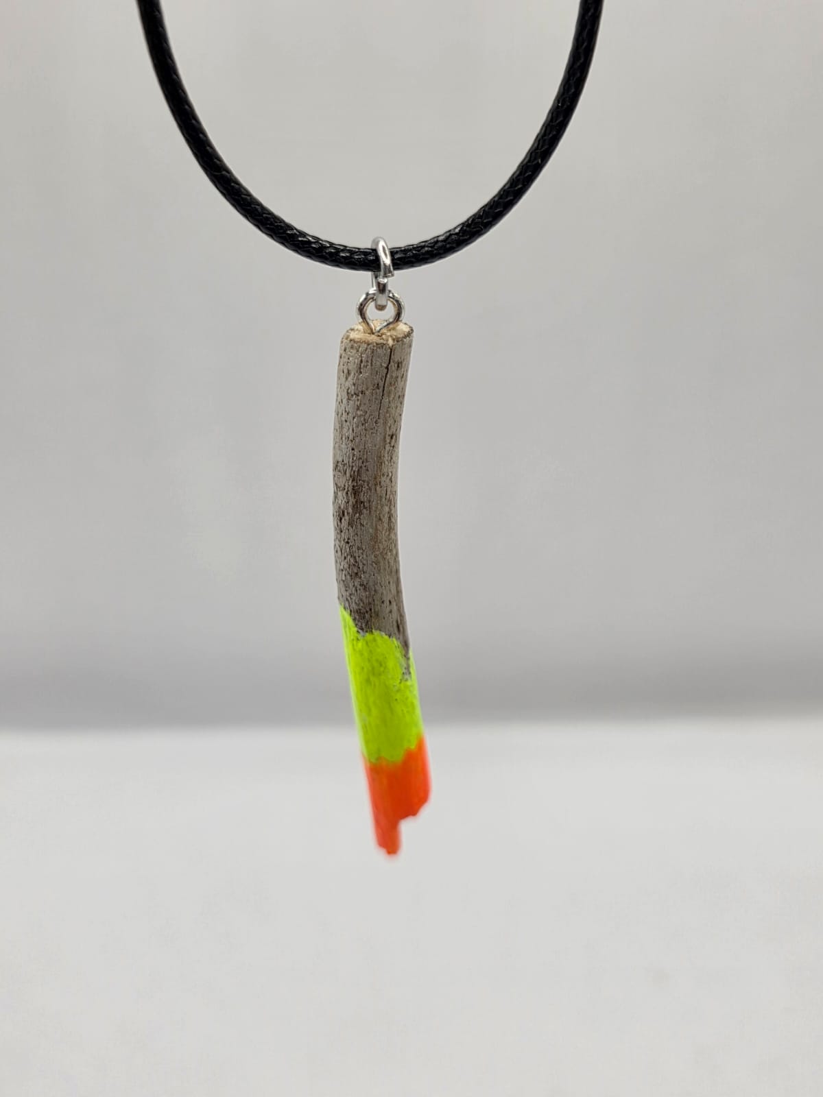 Driftwood pendant necklace featuring art painted style design