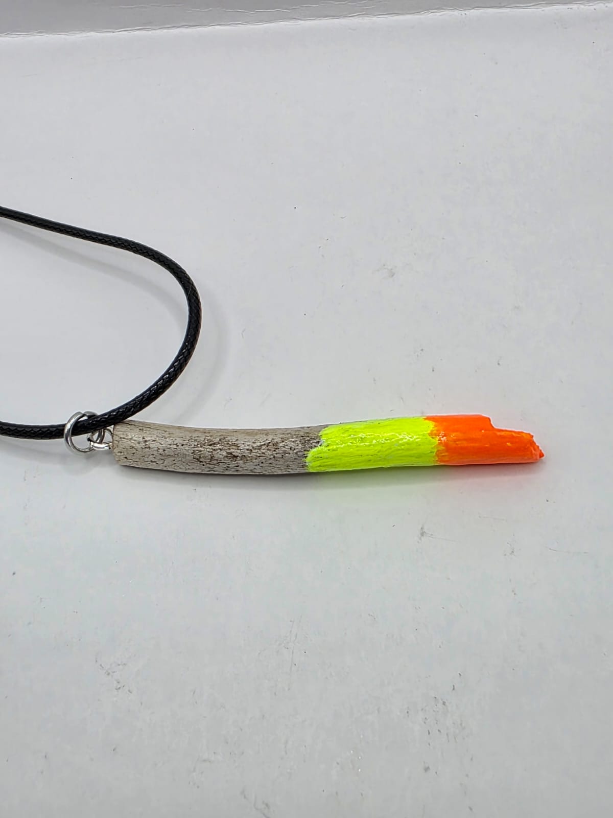 Driftwood pendant necklace featuring art painted style design