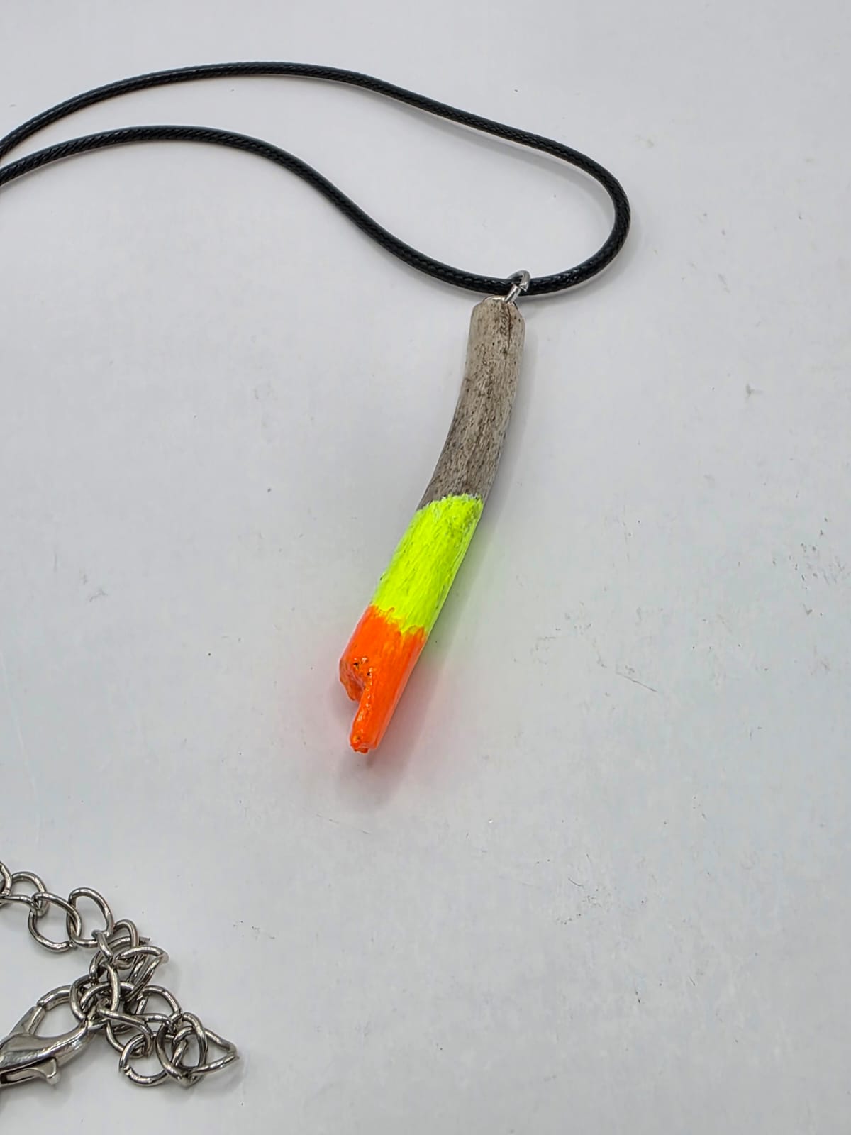 Driftwood pendant necklace featuring art painted style design