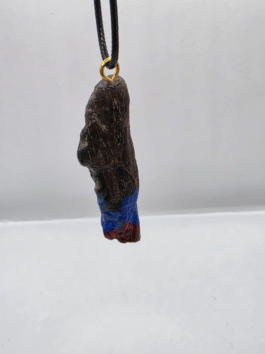 Driftwood pendant necklace featuring art painted style design