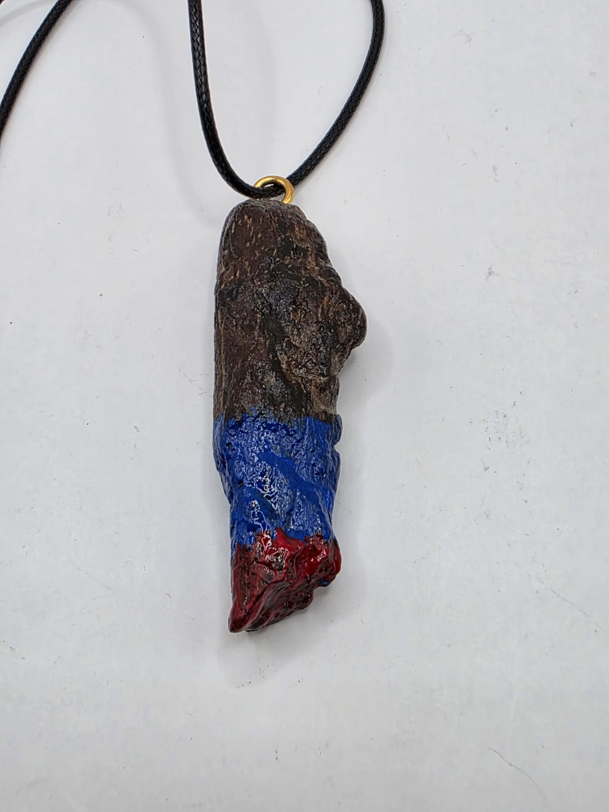 Driftwood pendant necklace featuring art painted style design