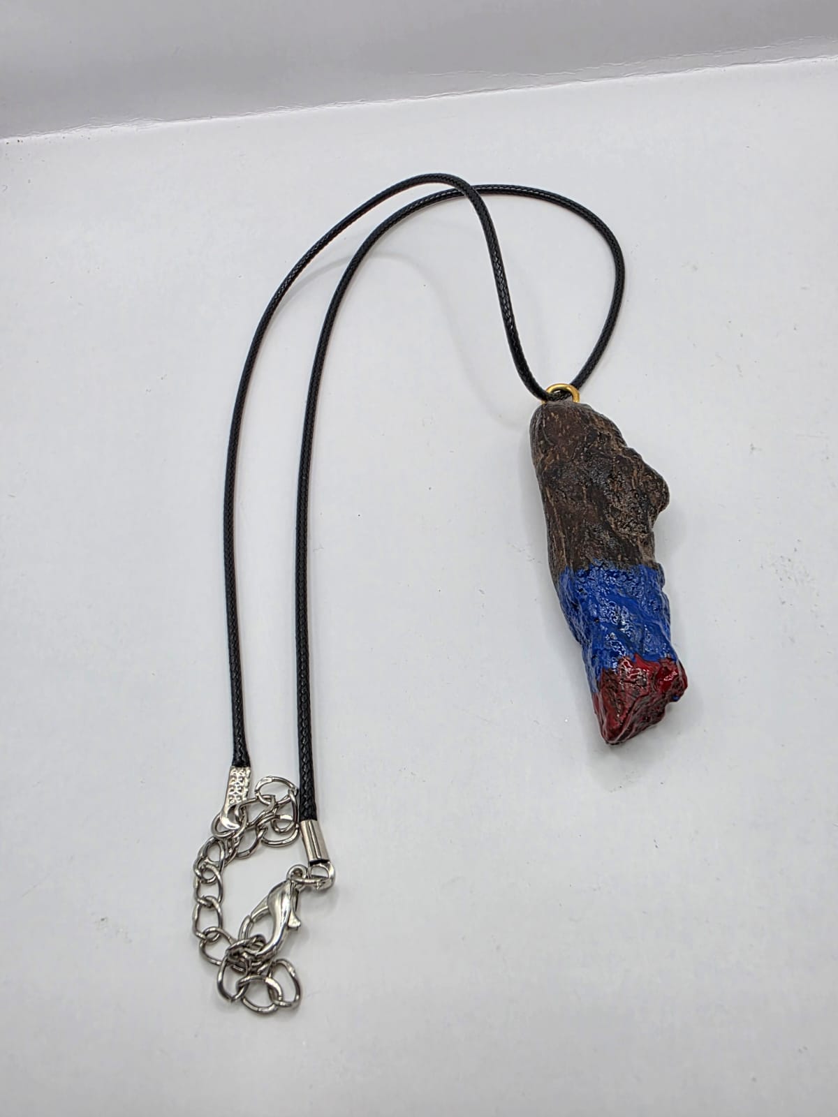Driftwood pendant necklace featuring art painted style design