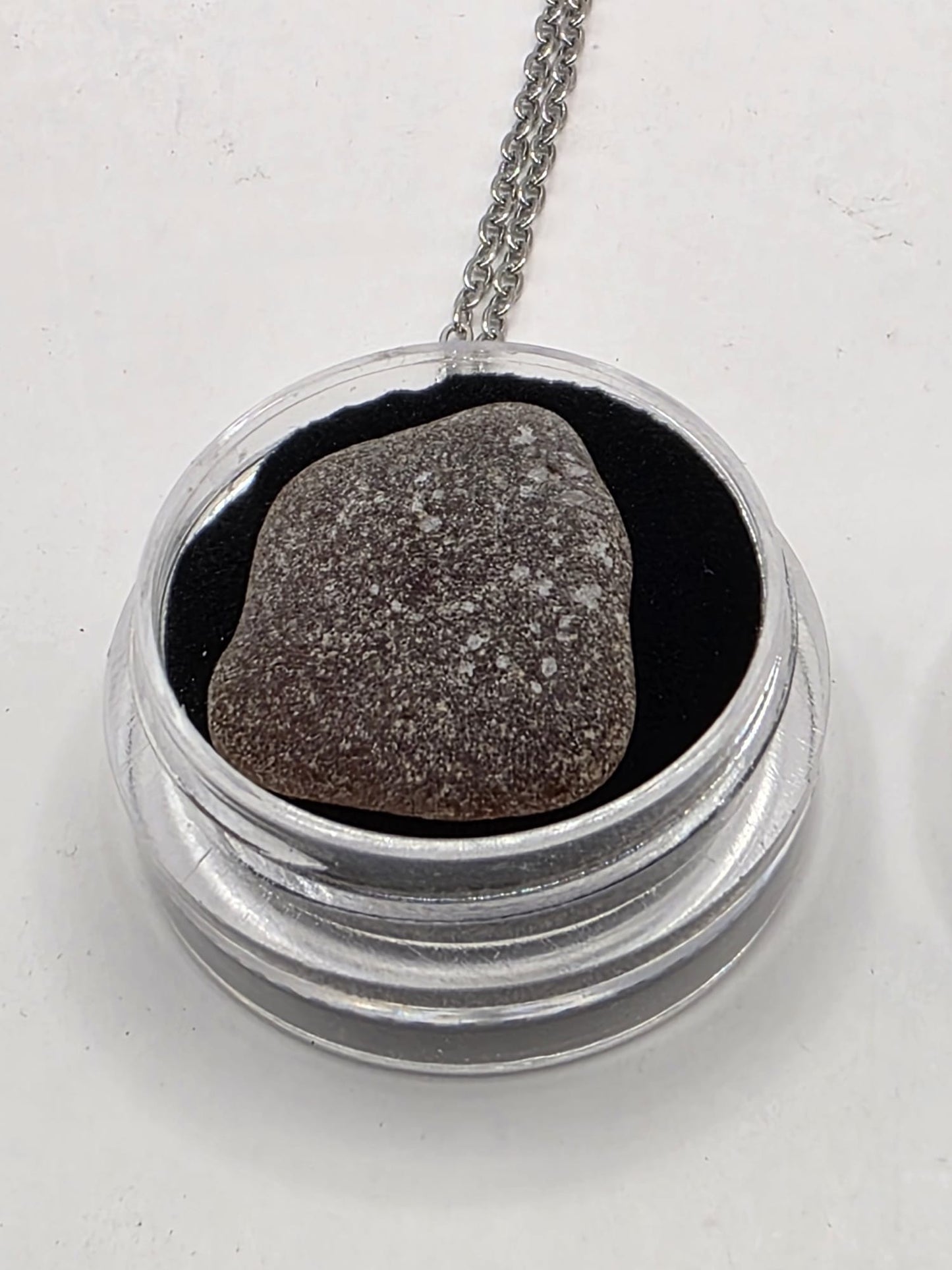 Sea Glass in a display case which can be opened as a pendant necklace on a stainless steel chain (Copy) (Copy)