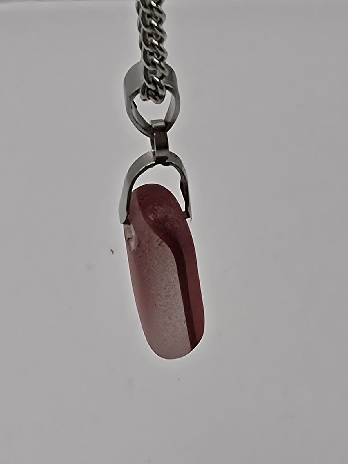 Genuine Multi Red Sea Glass Pendant Necklace on a stainless steel chain. Each piece is a one-of-a-kind