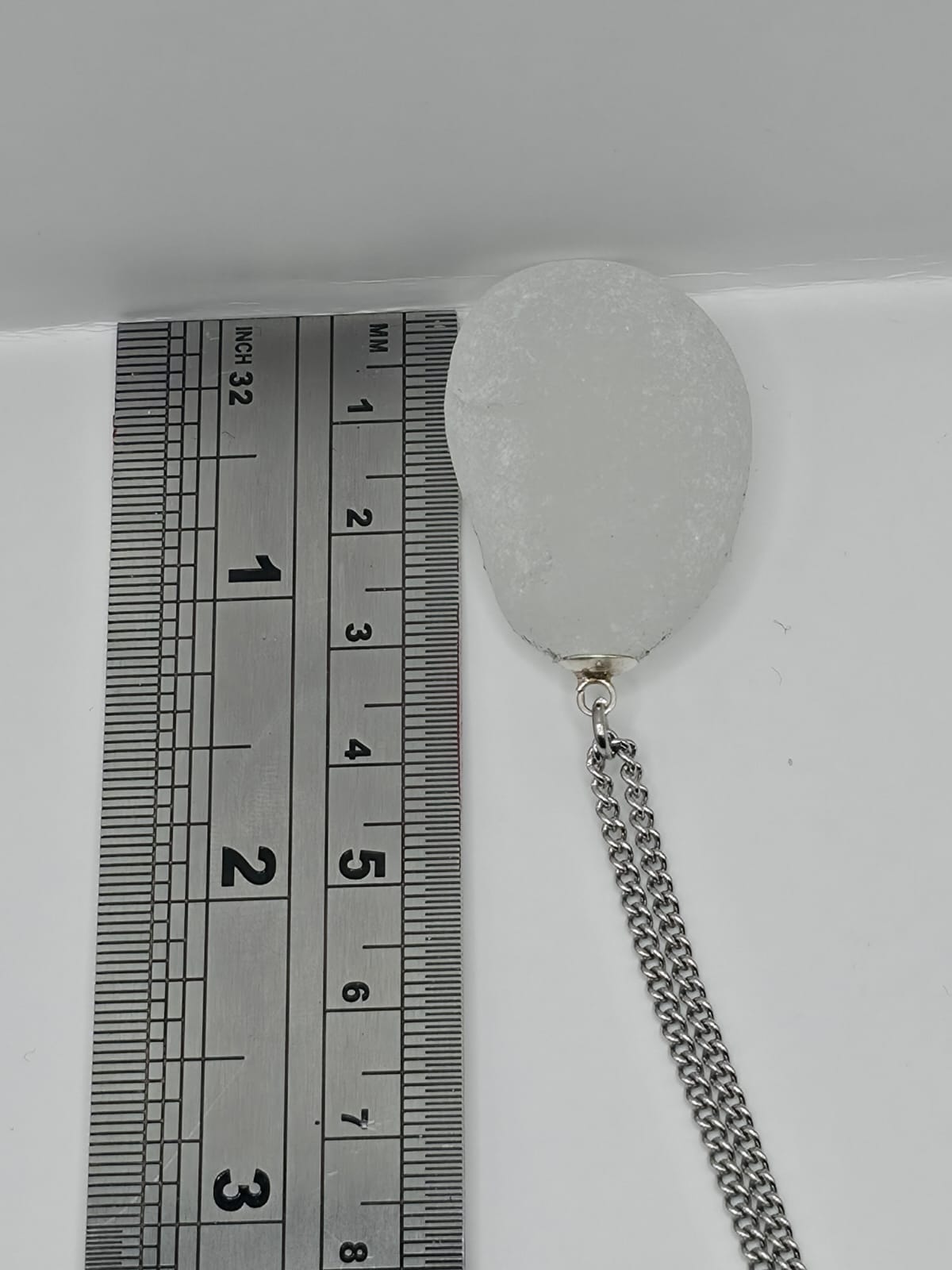 Genuine Chunky Sea Glass Pendant Necklace, Hand-Collected Frosted Glass, on stainless steel chain. Each piece is a one-of-a-kind