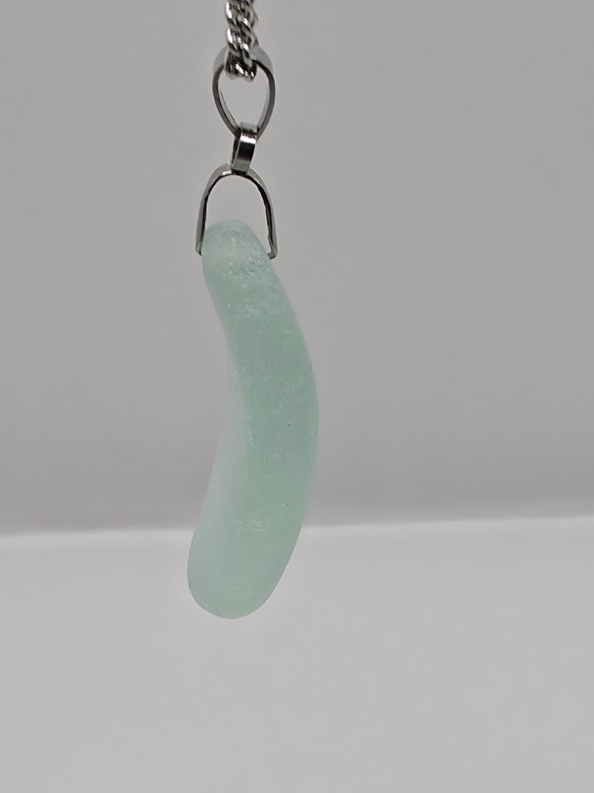 Genuine Sea Glass Pendant Necklace, Hand-Collected Frosted Glass on stainless steel chain. Each piece is a one-of-a-kind