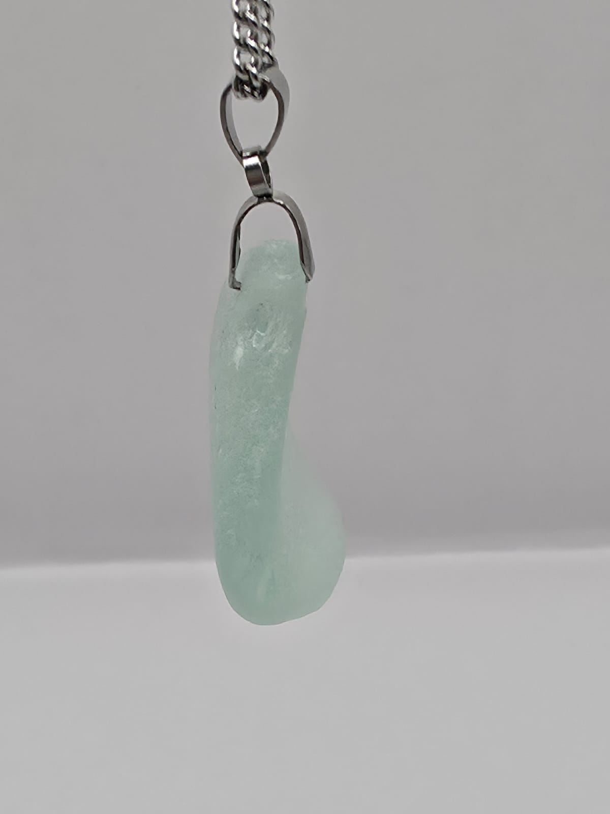 Genuine Sea Glass Pendant Necklace, Hand-Collected Frosted Glass on stainless steel chain. Each piece is a one-of-a-kind