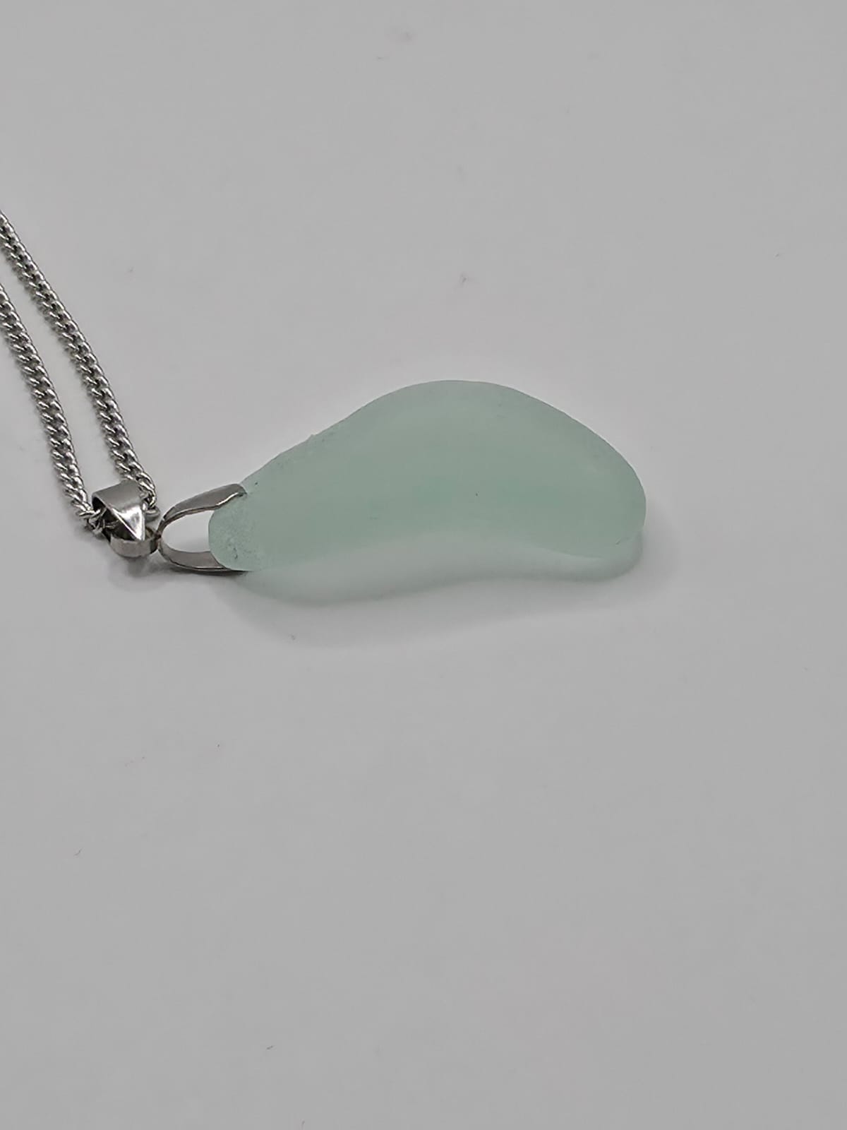 Genuine Sea Glass Pendant Necklace, Hand-Collected Frosted Glass on stainless steel chain. Each piece is a one-of-a-kind