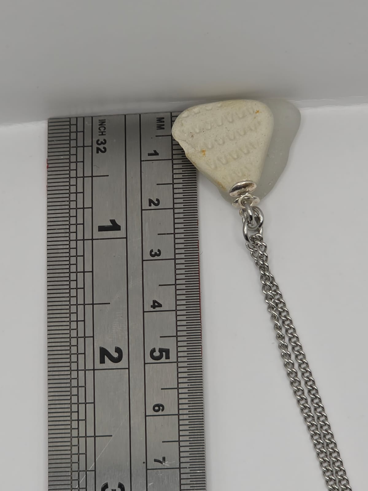 Genuine Sea Glass and Sea Pottery Necklace on stainless steel chain. Each piece is a one-of-a-kind