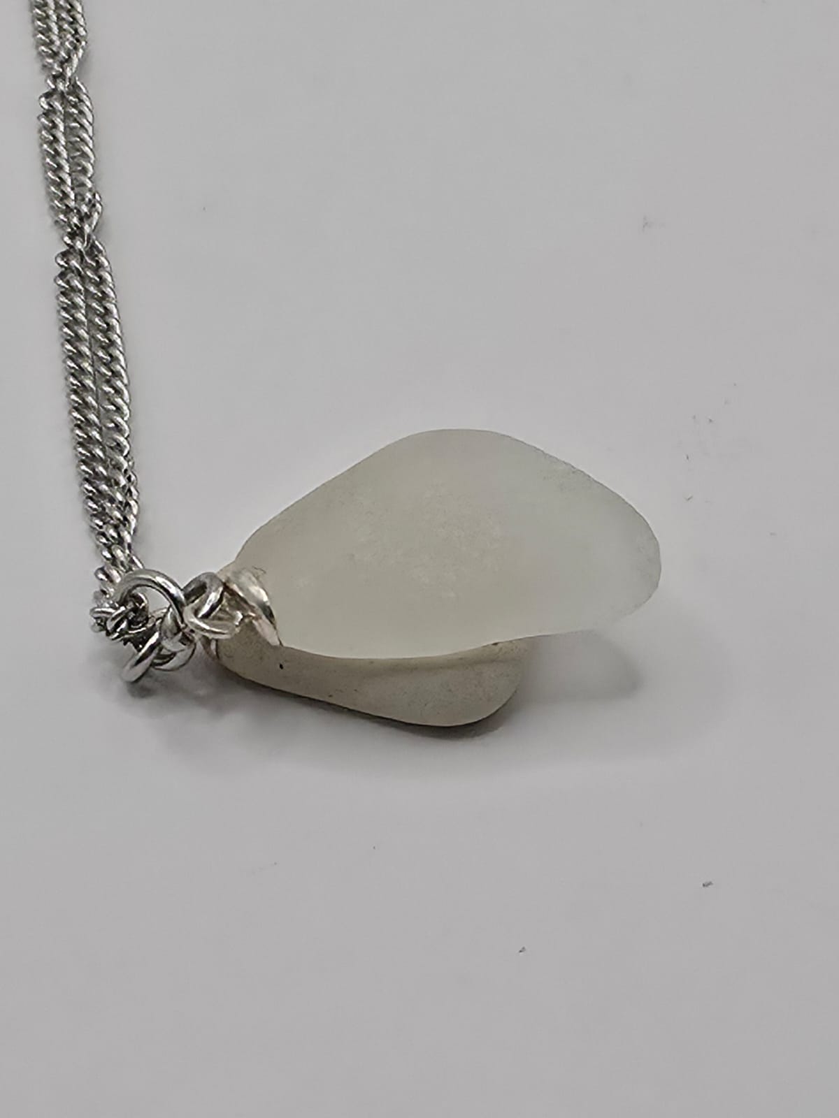 Genuine Sea Glass and Sea Pottery Necklace on stainless steel chain. Each piece is a one-of-a-kind