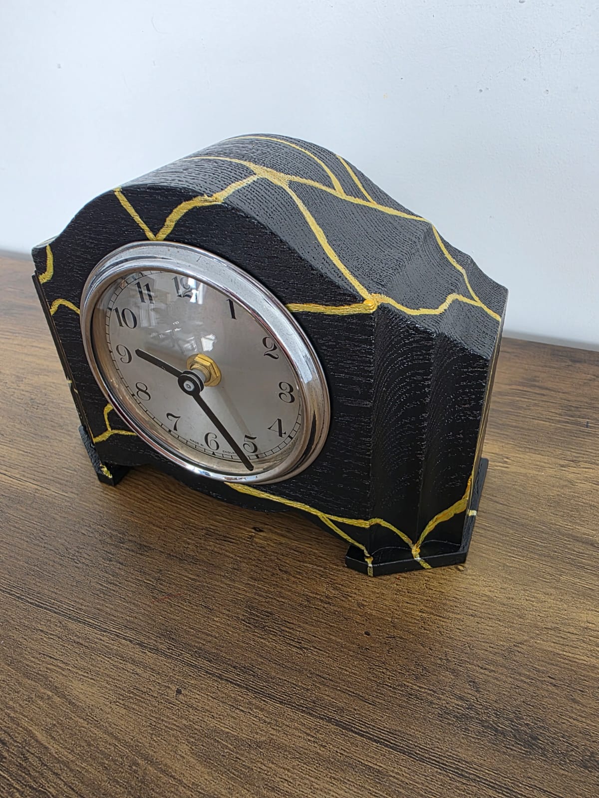 Kintsugi Style Refurbished Vintage Mantle Clock