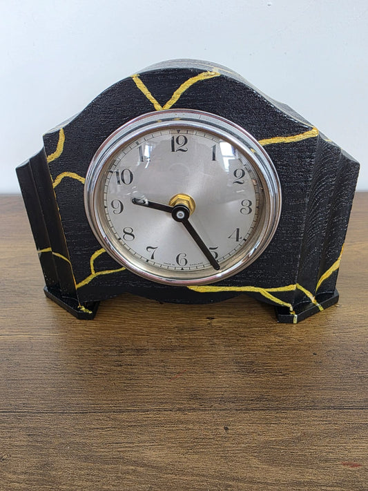 Kintsugi Style Refurbished Vintage Mantle Clock
