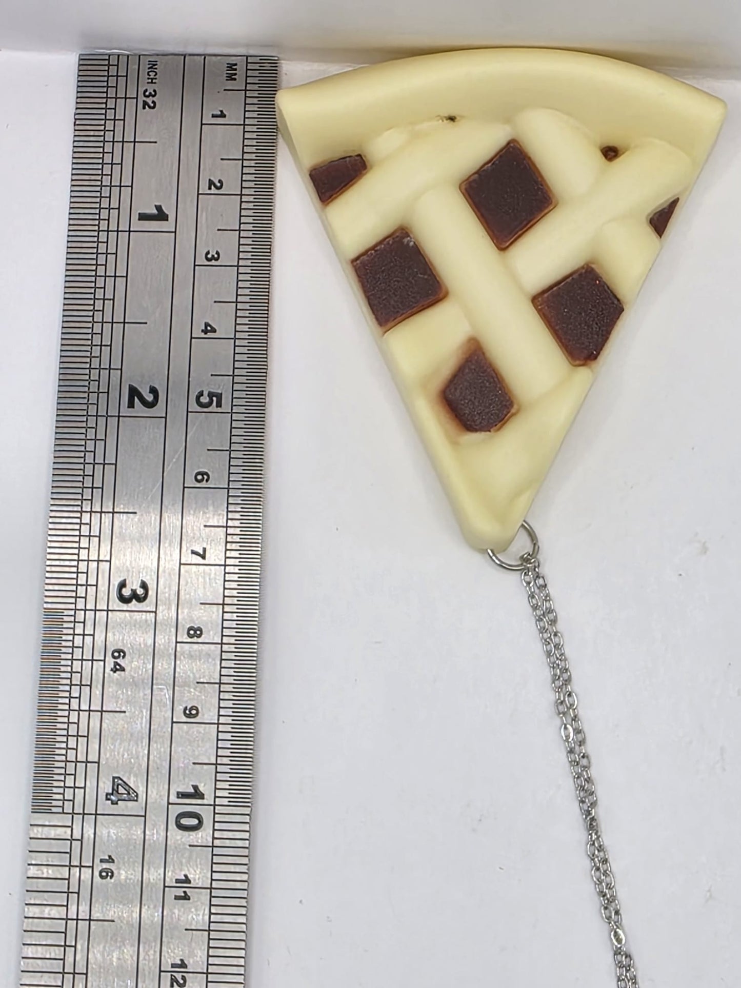 Vintage Upcycled Pie Slice Necklace Kitsch Food Jewellery
