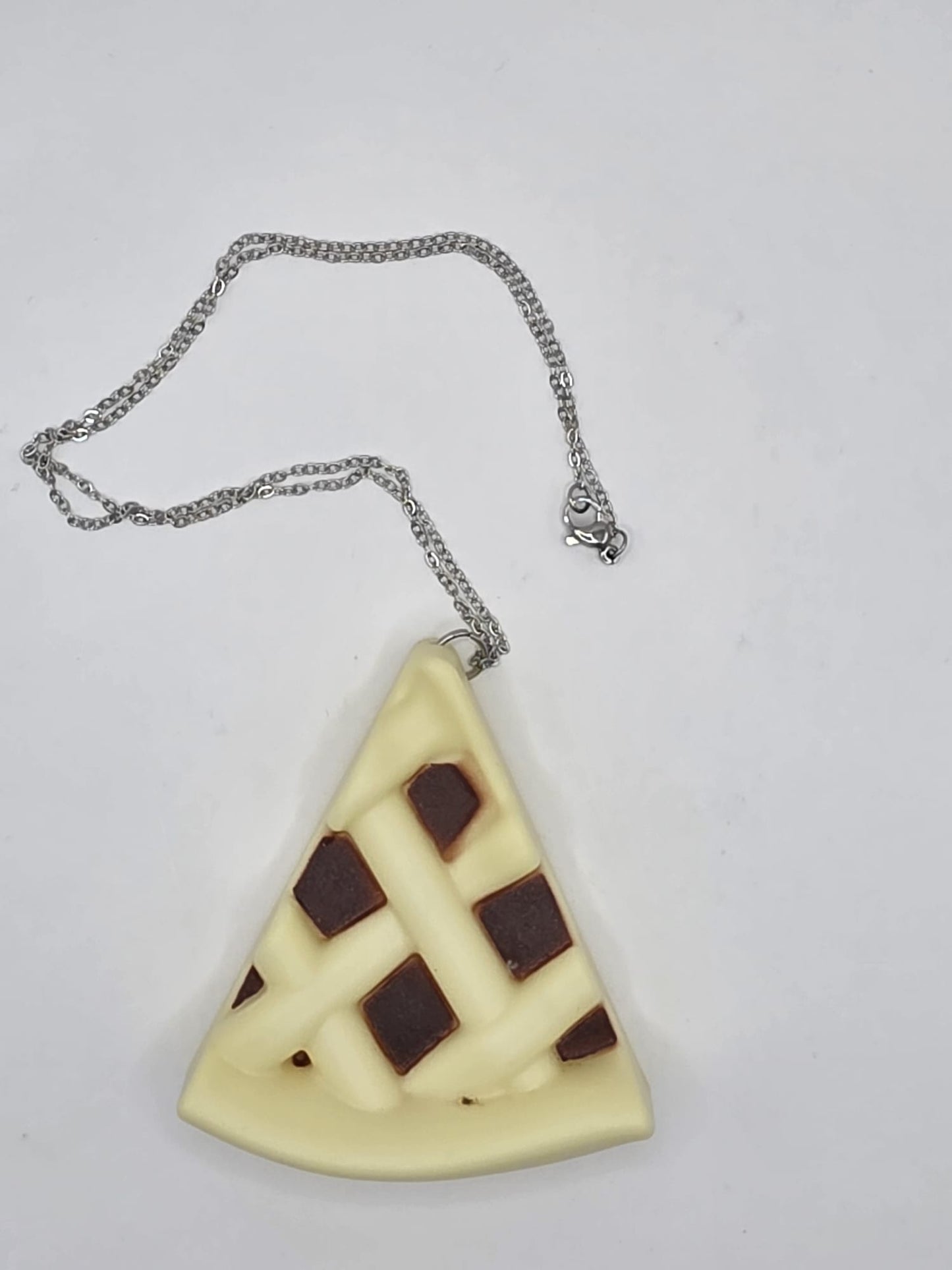 Vintage Upcycled Pie Slice Necklace Kitsch Food Jewellery