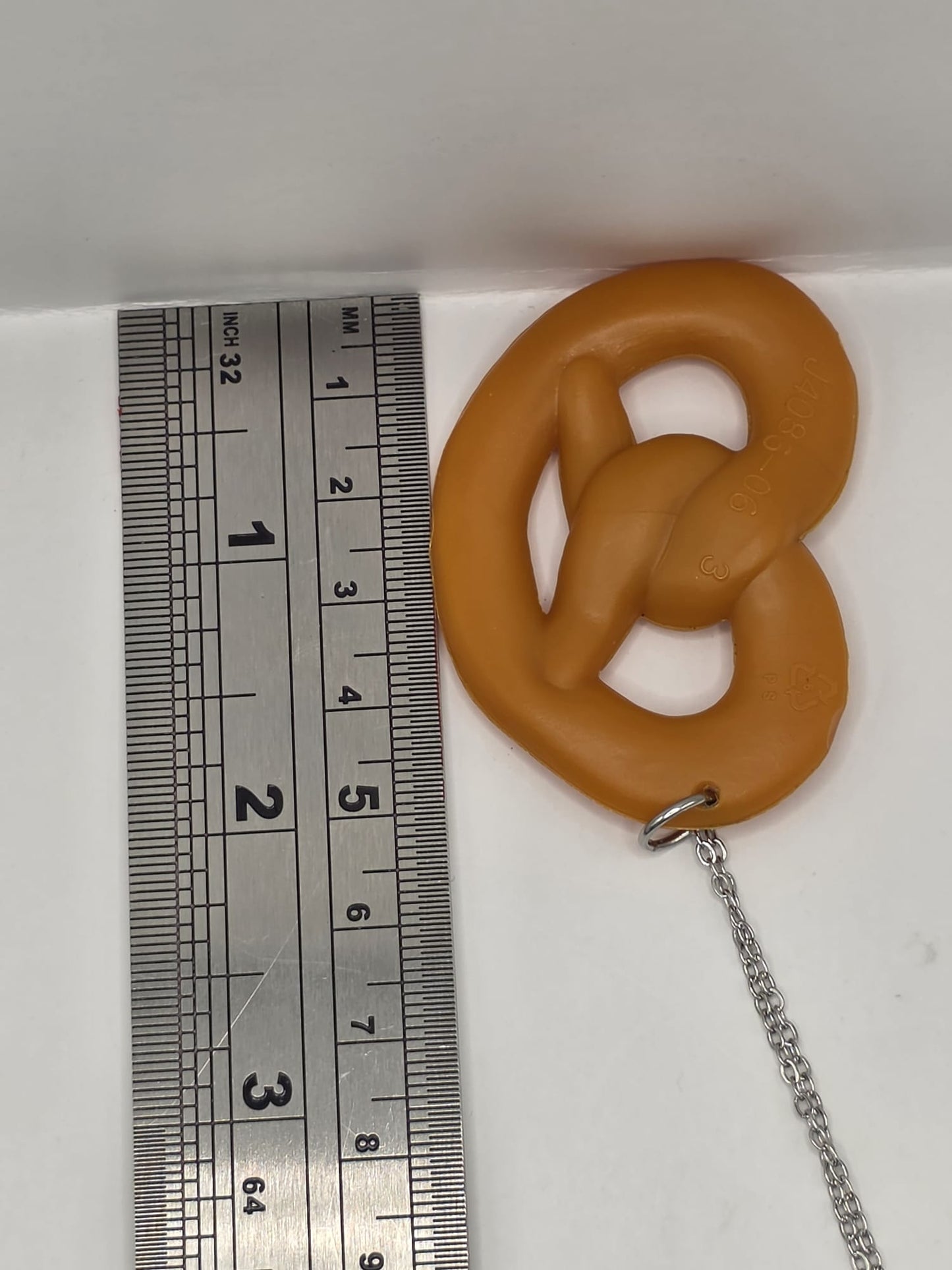 Vintage Upcycled Pretzel Necklace Kitsch Food Jewellery