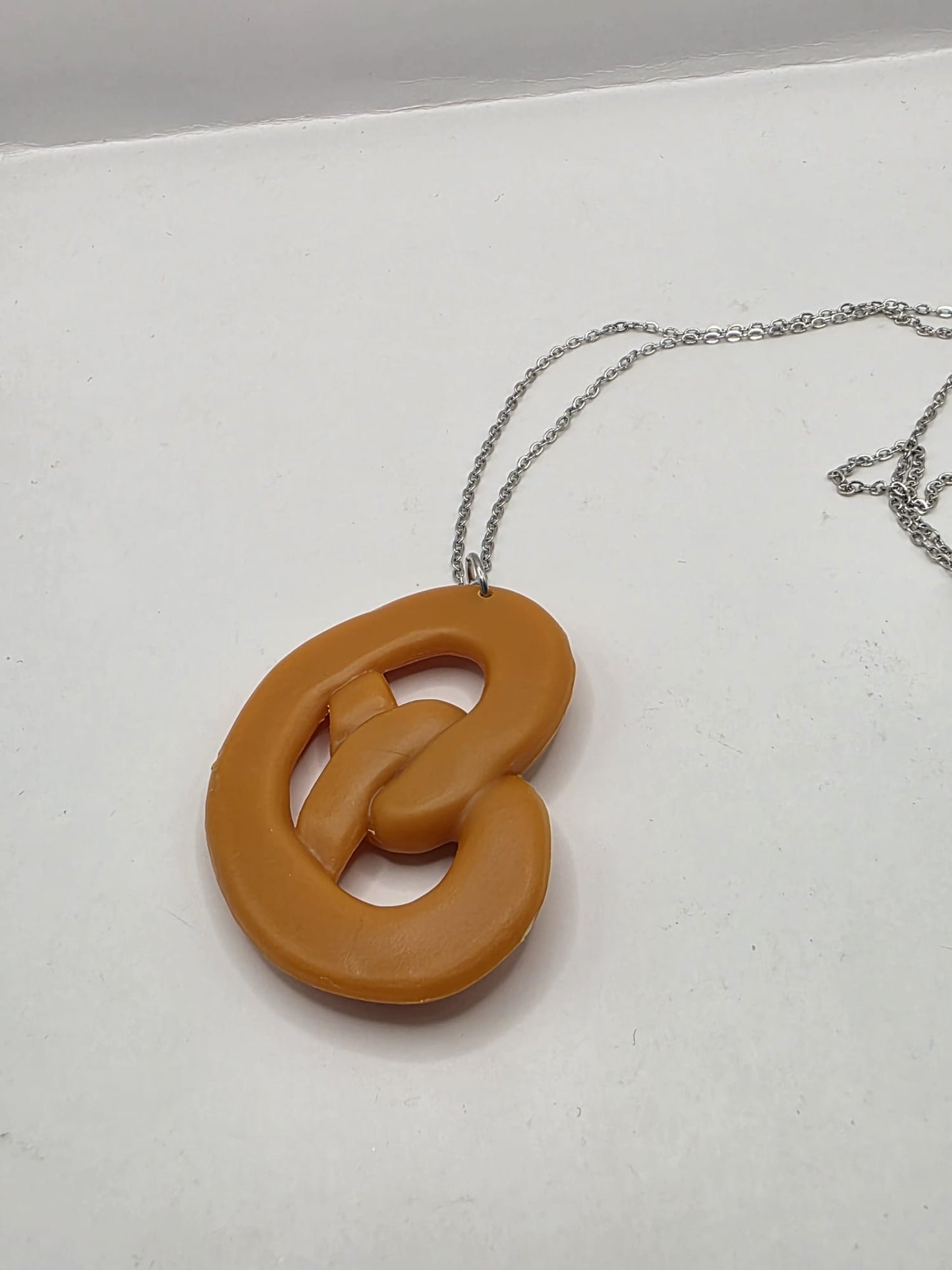 Vintage Upcycled Pretzel Necklace Kitsch Food Jewellery