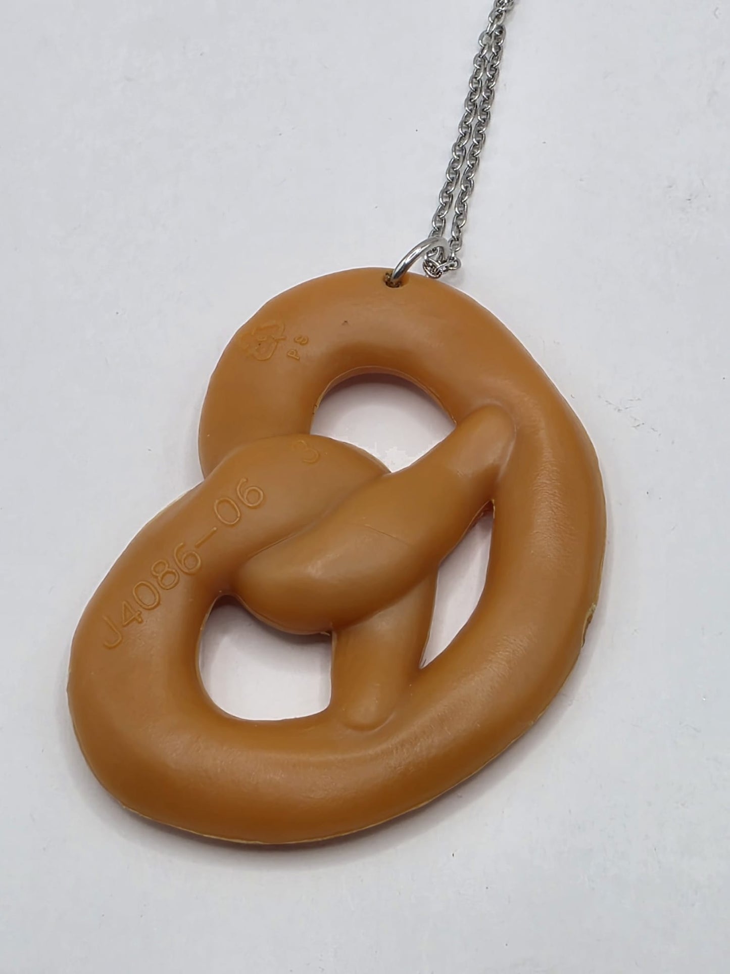 Vintage Upcycled Pretzel Necklace Kitsch Food Jewellery