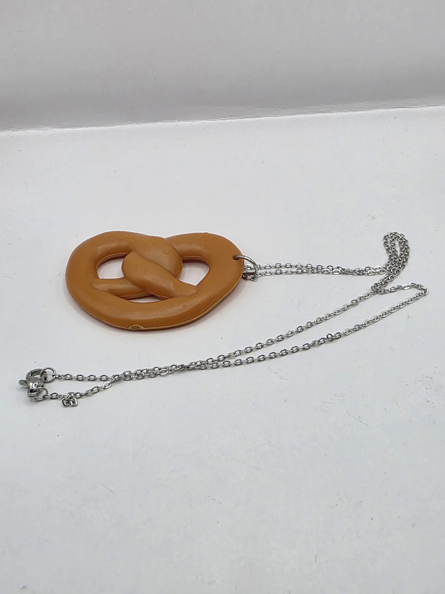 Vintage Upcycled Pretzel Necklace Kitsch Food Jewellery