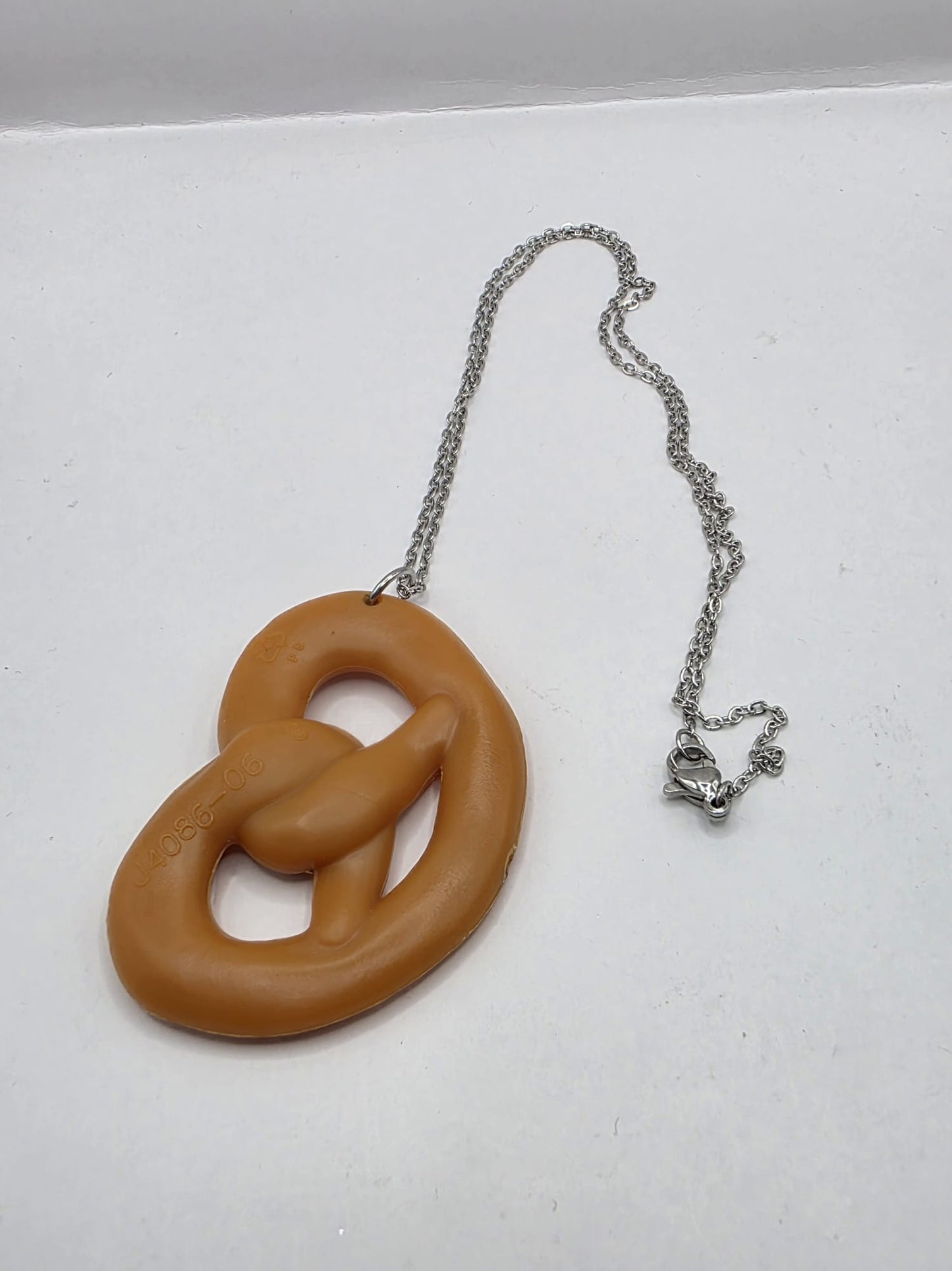 Vintage Upcycled Pretzel Necklace Kitsch Food Jewellery