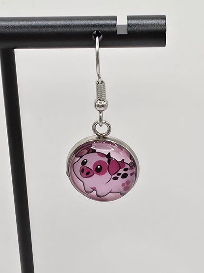 Hazbin Hotel Inspired Angel Dust & Fat Nuggets Dangle Stainless Steel Earrings