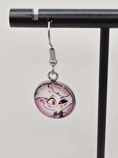 Hazbin Hotel Inspired Angel Dust & Fat Nuggets Dangle Stainless Steel Earrings