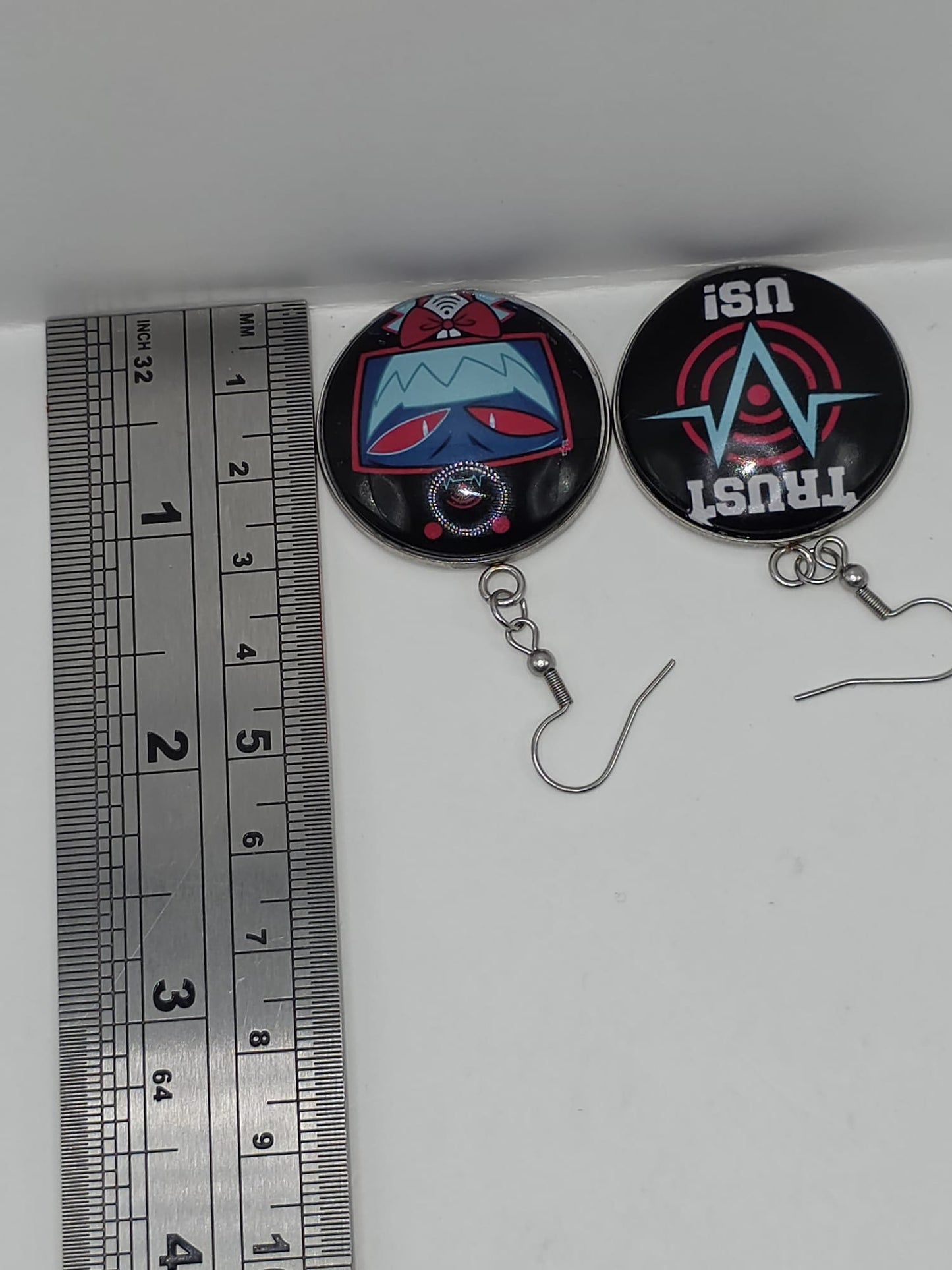 Hazbin Hotel Inspired Vox & Trust Us Mismatched Dangle Earrings