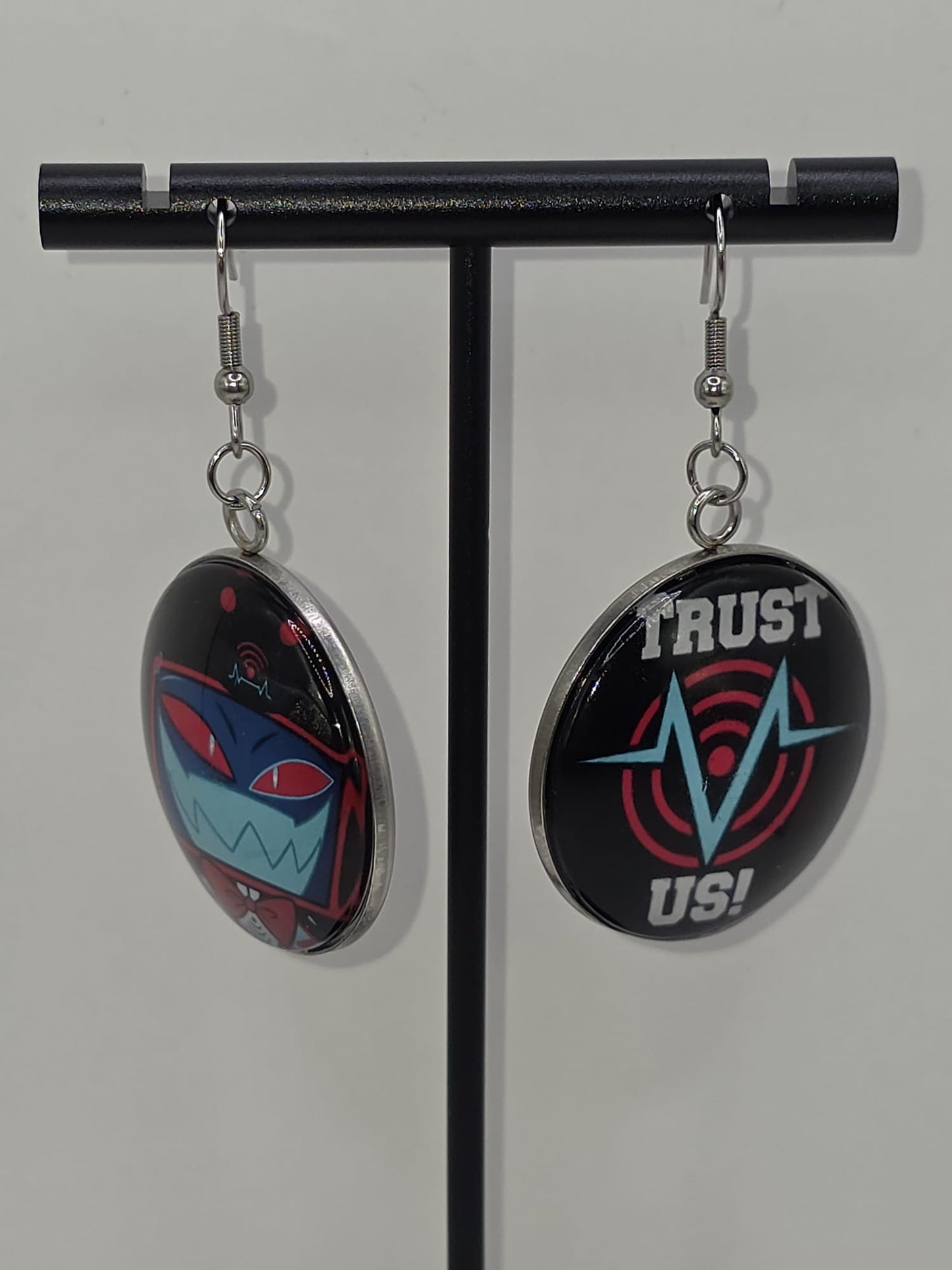 Hazbin Hotel Inspired Vox & Trust Us Mismatched Dangle Earrings