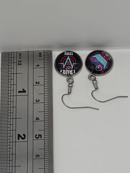 Hazbin Hotel Inspired Vox & Trust Us Dangle Stainless Steel Fish Hook Earrings