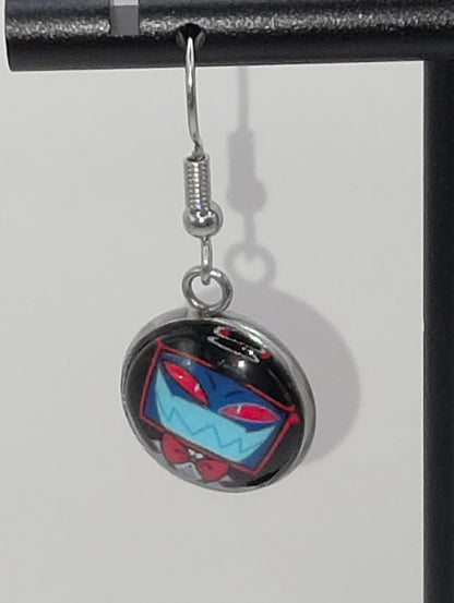 Hazbin Hotel Inspired Vox & Trust Us Dangle Stainless Steel Fish Hook Earrings