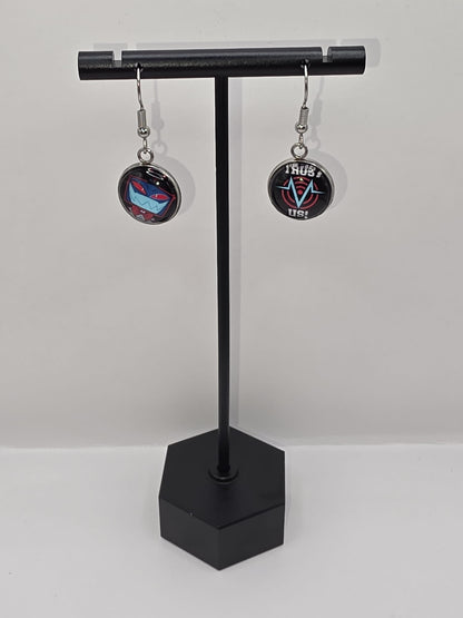 Hazbin Hotel Inspired Vox & Trust Us Dangle Stainless Steel Fish Hook Earrings