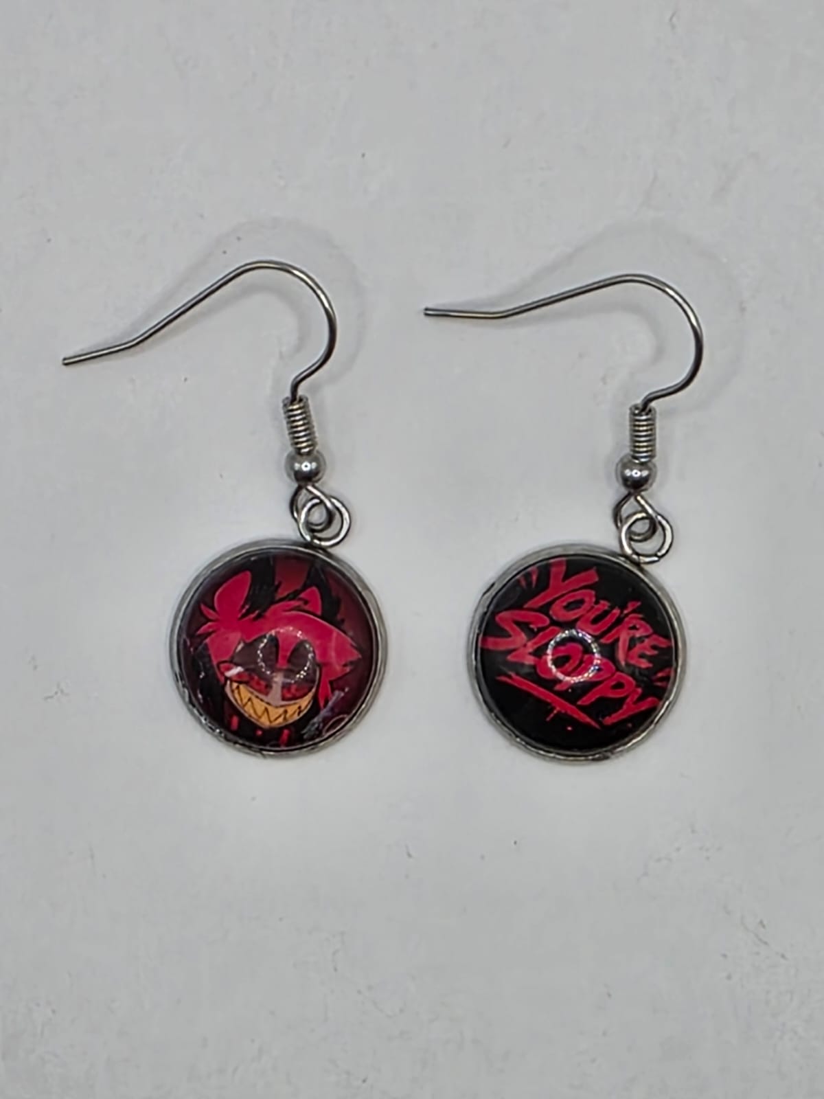 Hazbin Hotel Inspired Alastor & You're Sloppy Mismatched Dangle Earrings
