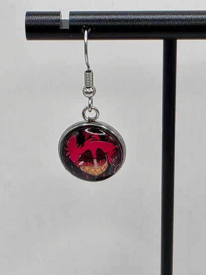 Hazbin Hotel Inspired Alastor & You're Sloppy Mismatched Dangle Earrings
