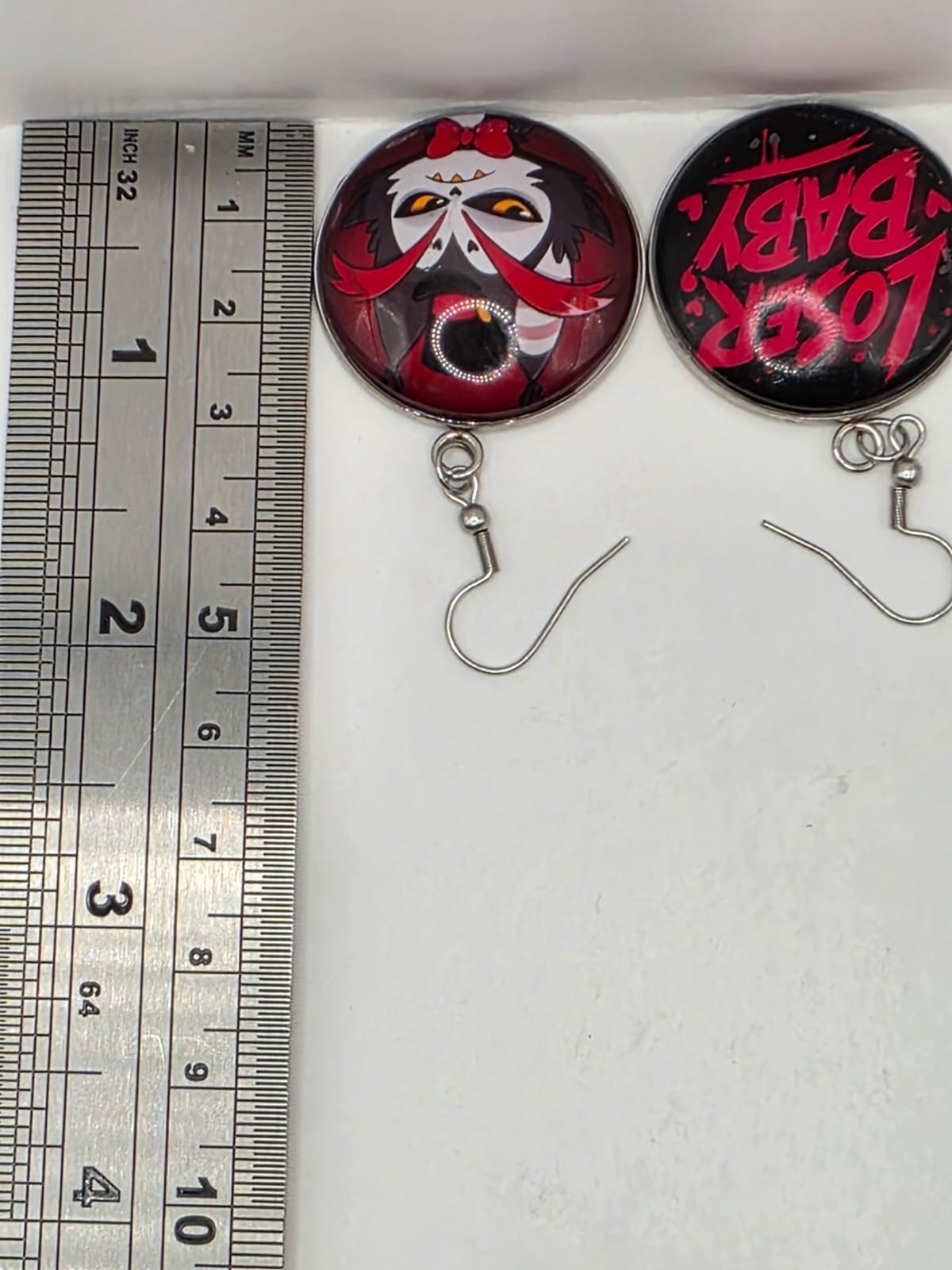 Hazbin Hotel Inspired Husk & Loser Baby Mismatched Dangle Earrings