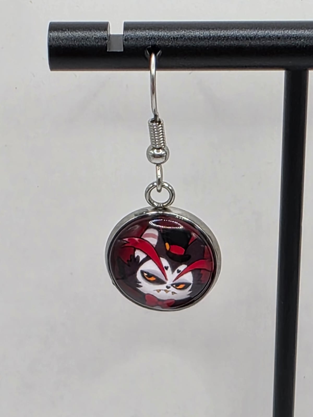 Hazbin Hotel Inspired Husk & Loser Baby Mismatched Dangle Earrings